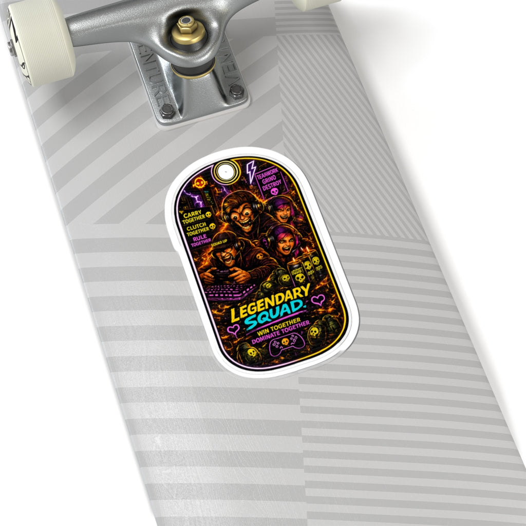 Legendary Squad Gamer Sticker — 'Win Together Dominate Together' Kiss-Cut Sticker