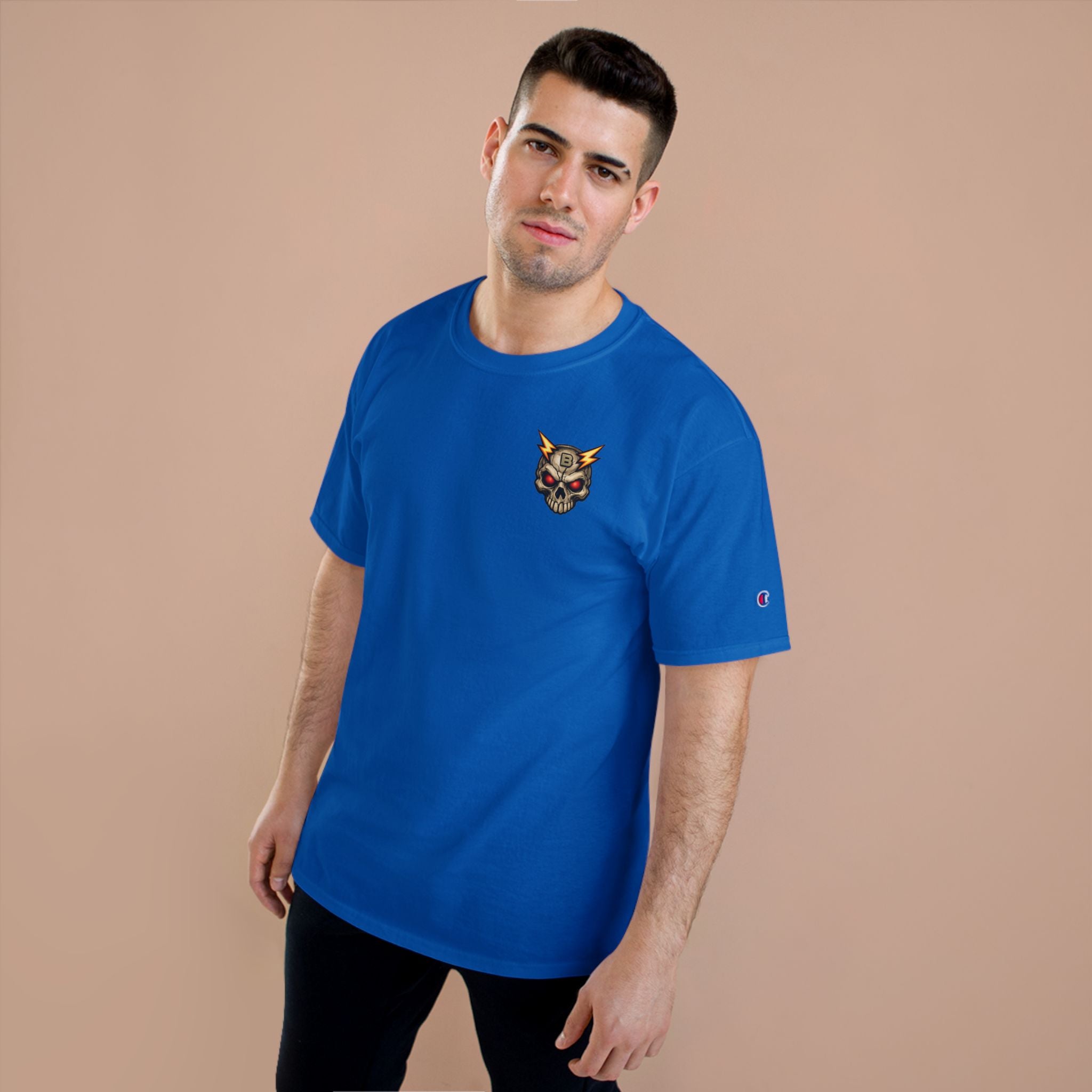 Champion T-Shirt — "I’ll Let You Know When It’s Clear" Gamer Skull Back Print