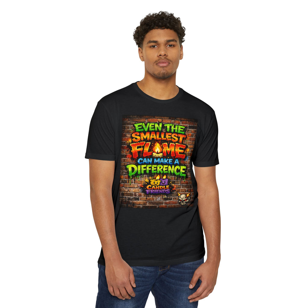 Inspirational Tee: "Even the Smallest Flame Can Make a Difference" Graphic T-Shirt