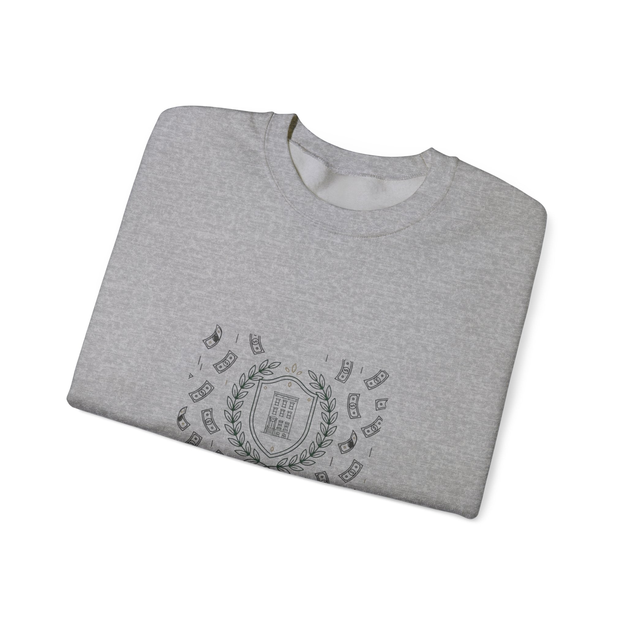 fu money crewneck sweatshirt | old money minimalist, serif monochrome