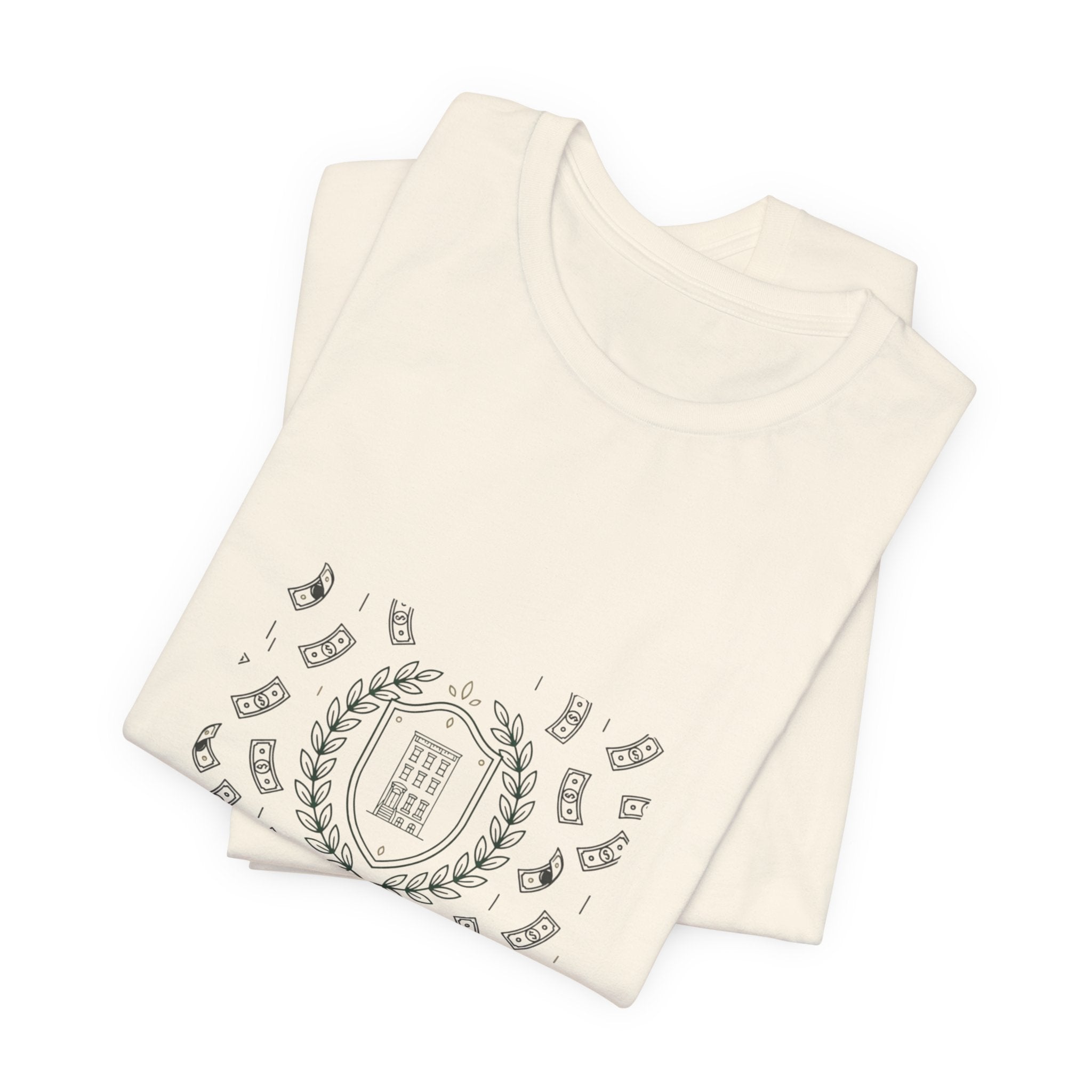 fu money Crest Tee | old money minimalist, serif monochrome