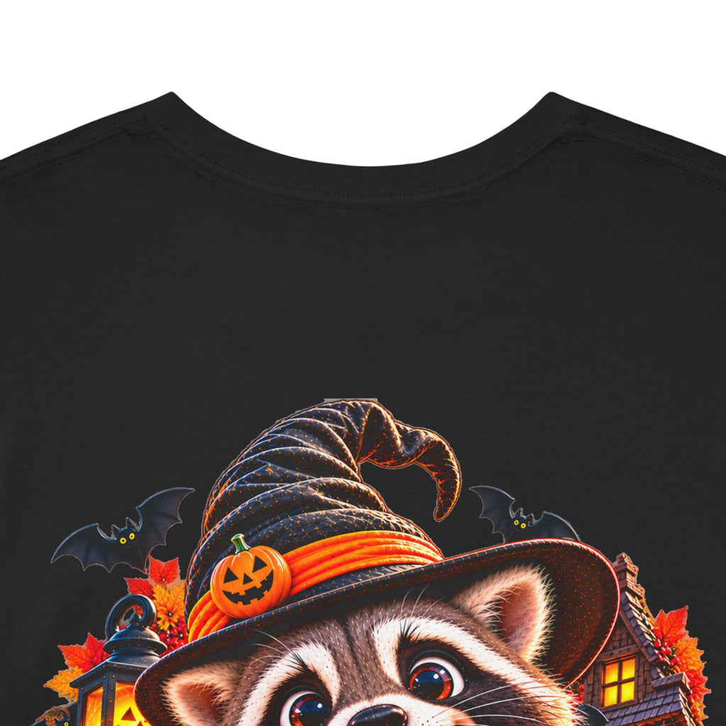 Halloween Raccoon Tee — Cute Jack-o'-Lantern "Happy Halloween" Shirt