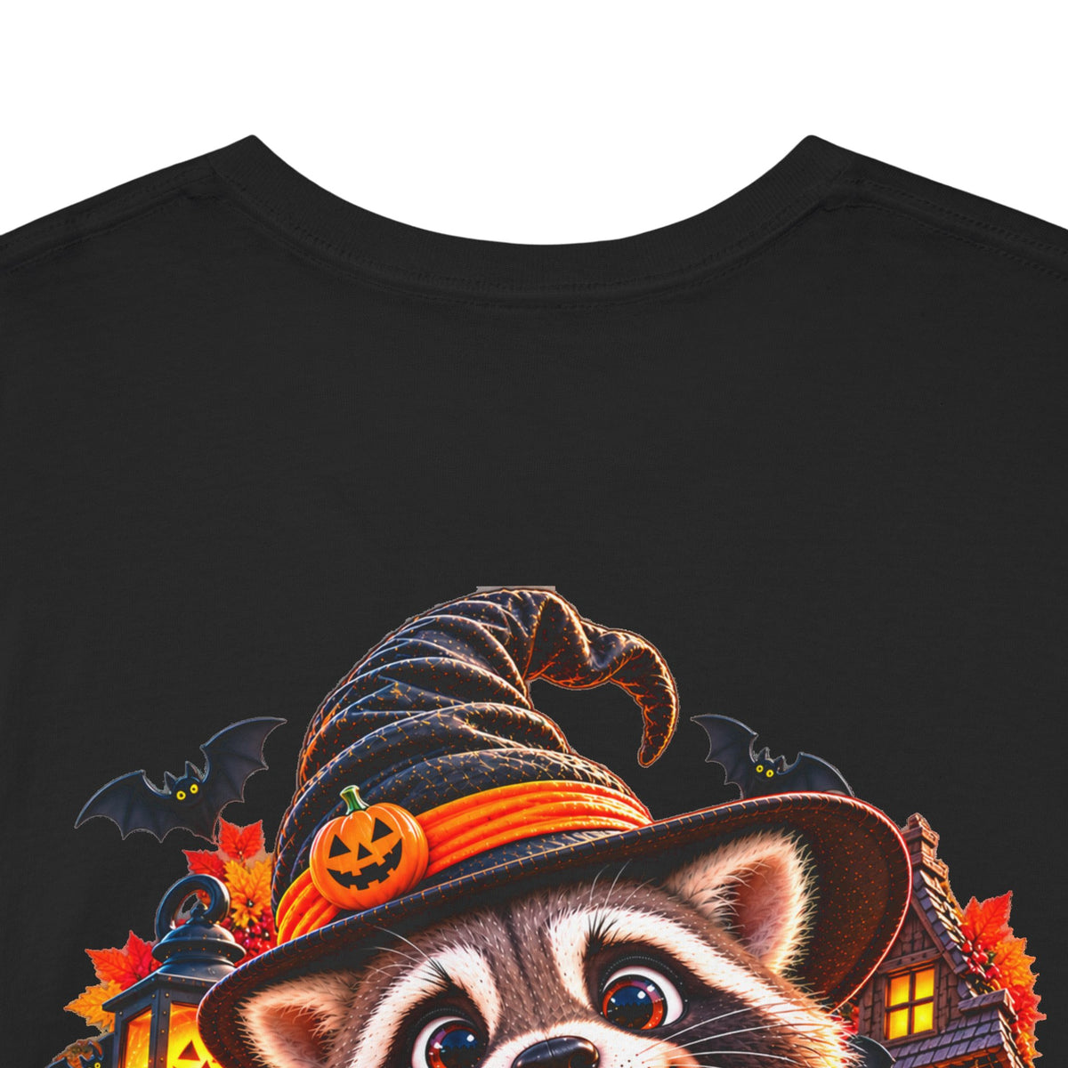 Halloween Raccoon Tee — Cute Jack-o'-Lantern "Happy Halloween" Shirt