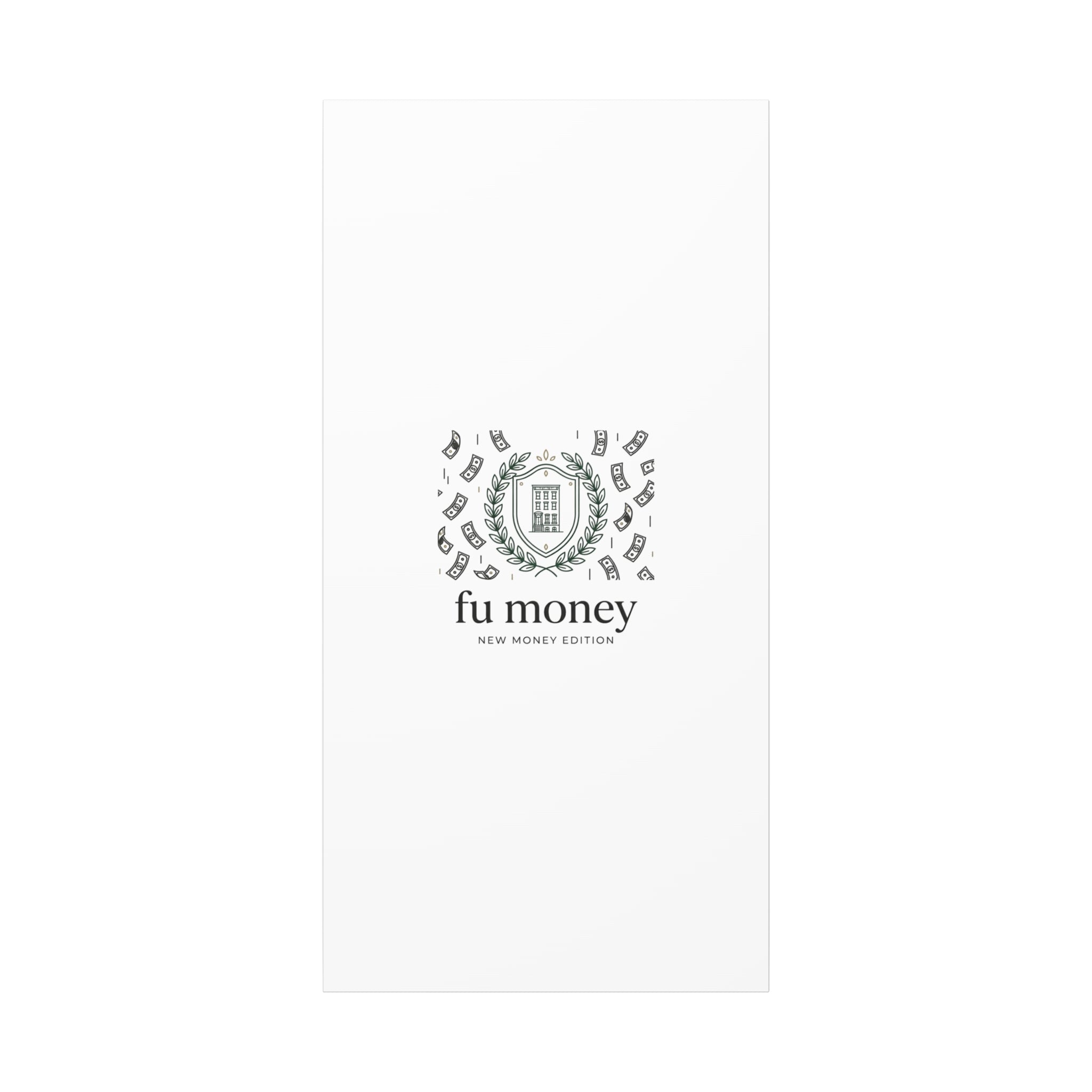 fu money Canvas |New Money Minimalist, Quiet Luxury, Serif Monochrome