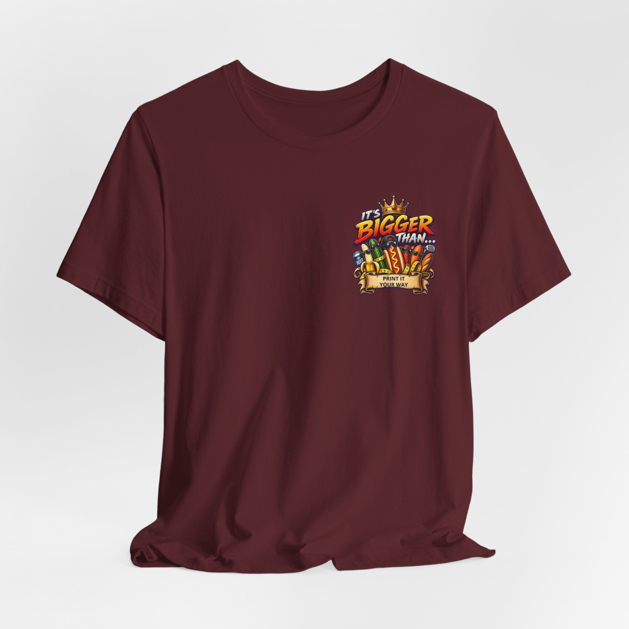 T-Shirt — "It's Bigger Than..." Retro Hot Dog & Snacks Graphic Tee