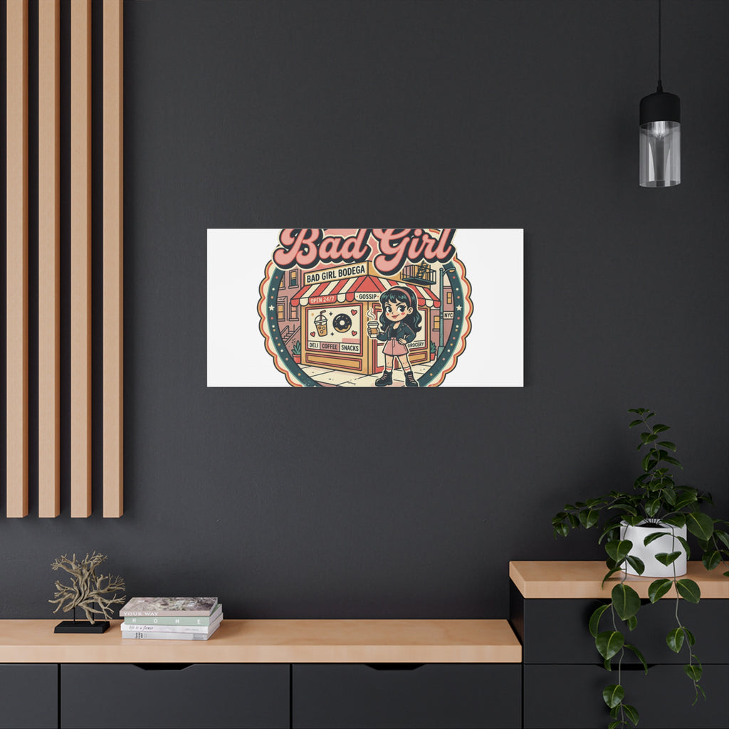 Bad Girl Bodega Canvas Print | Bodega, NYC, Y2K Corner Store Art