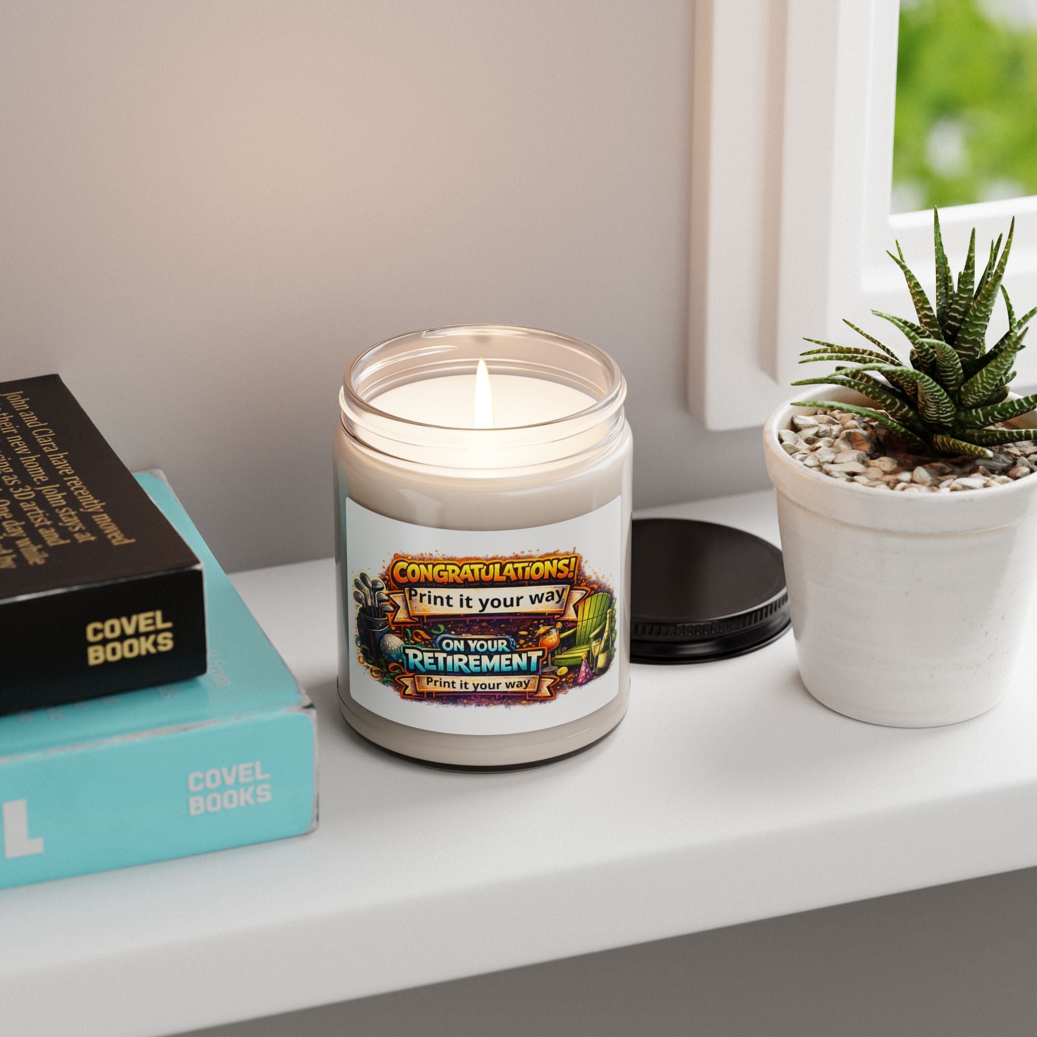 Retirement Congratulations Scented Soy Candle – 9oz (Customizable "Print it your way")