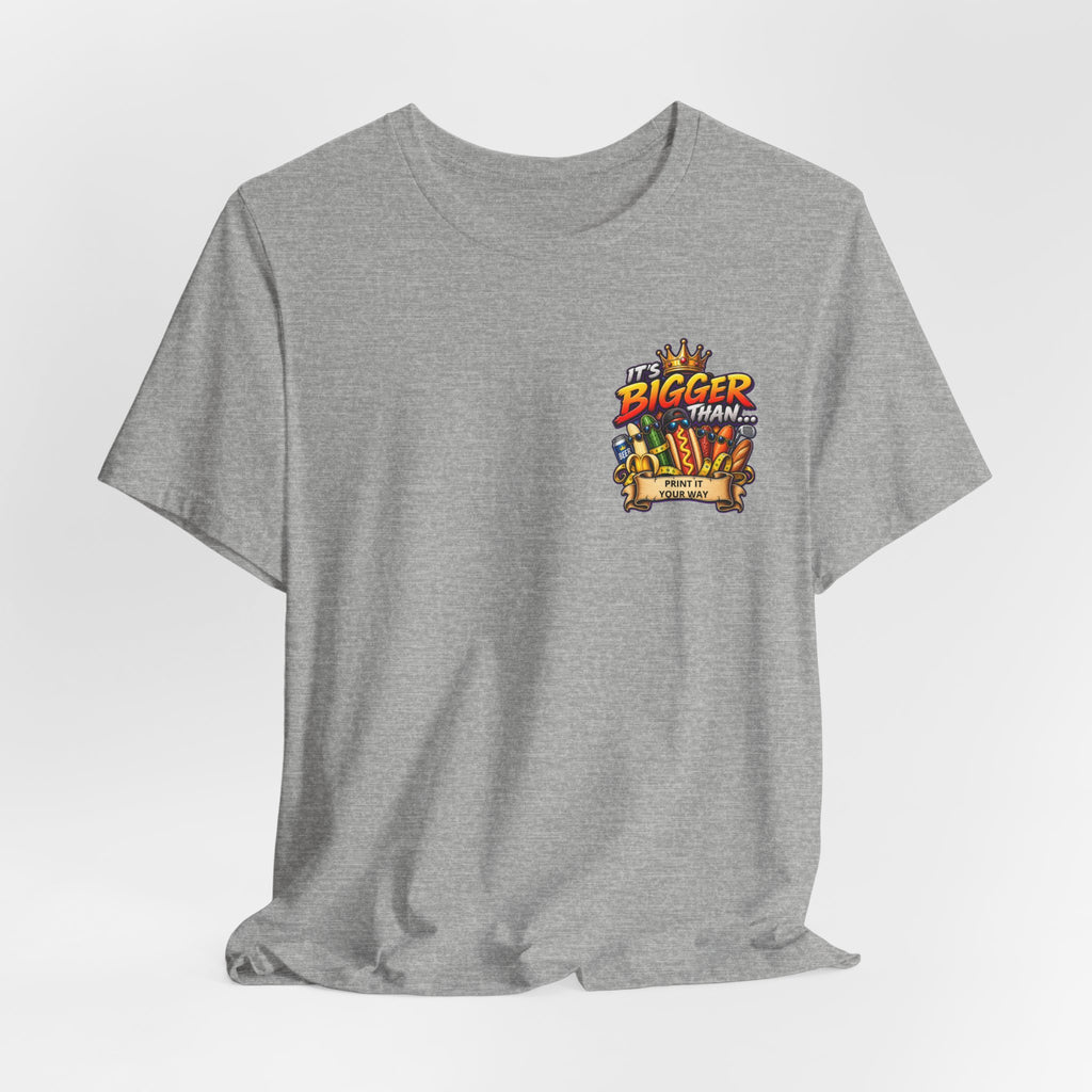 T-Shirt — "It's Bigger Than..." Retro Hot Dog & Snacks Graphic Tee
