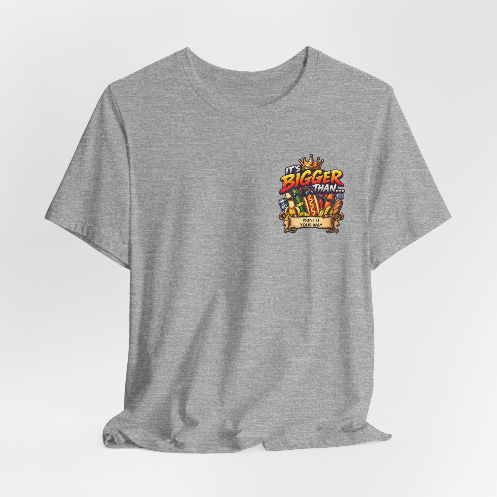 T-Shirt — "It's Bigger Than..." Retro Hot Dog & Snacks Graphic Tee