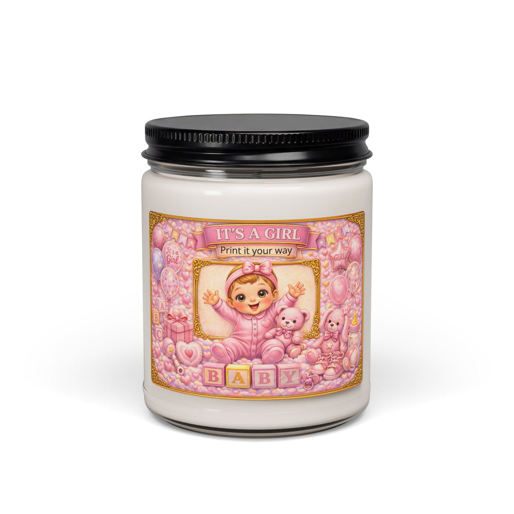 It's a Girl Baby Shower Scented Soy Candle – 9oz Pink Nursery Gift