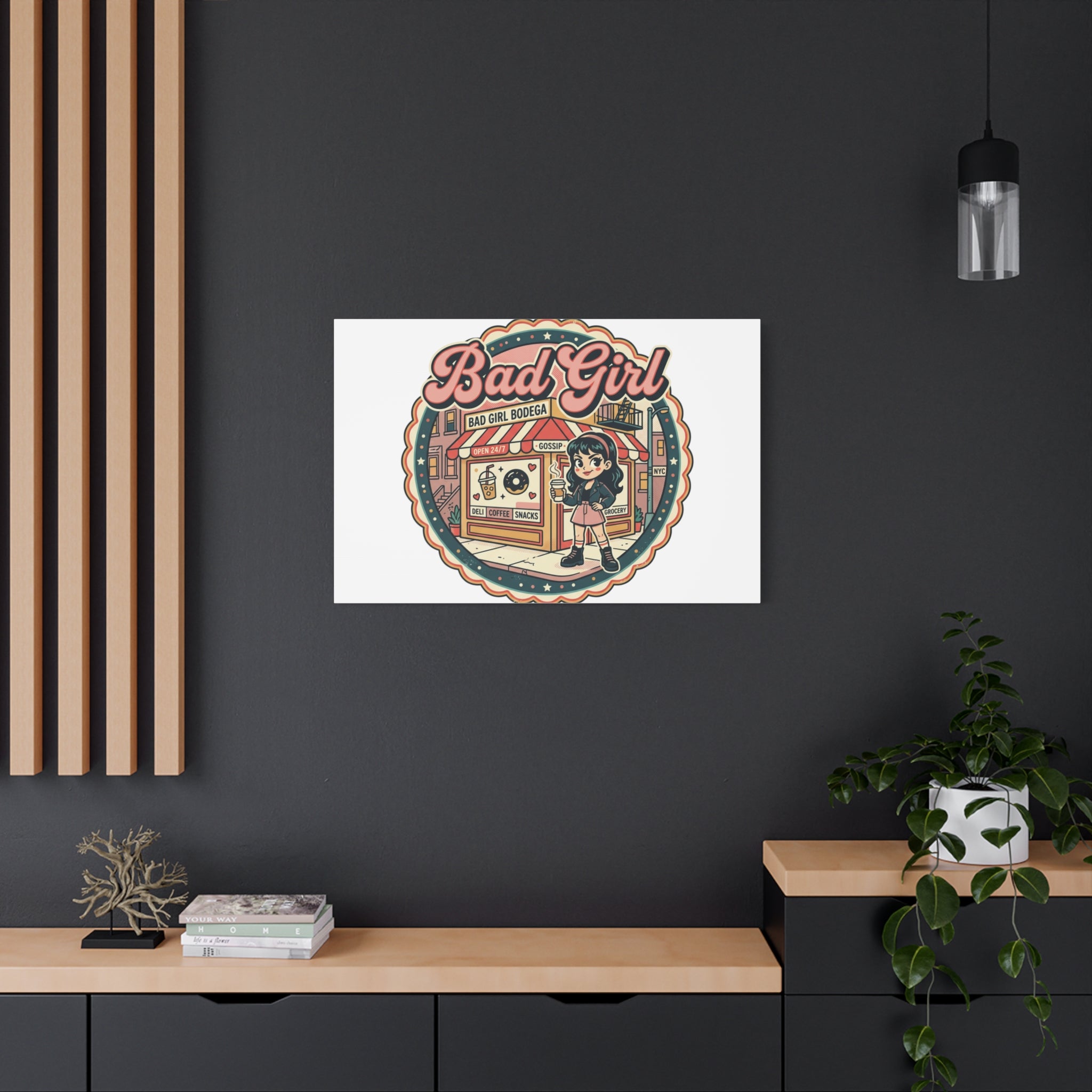 Bad Girl Bodega Canvas Print | Bodega, NYC, Y2K Corner Store Art