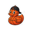 Basketball Duck Die-Cut Outdoor Sticker — Waterproof Transparent Sports Sticker