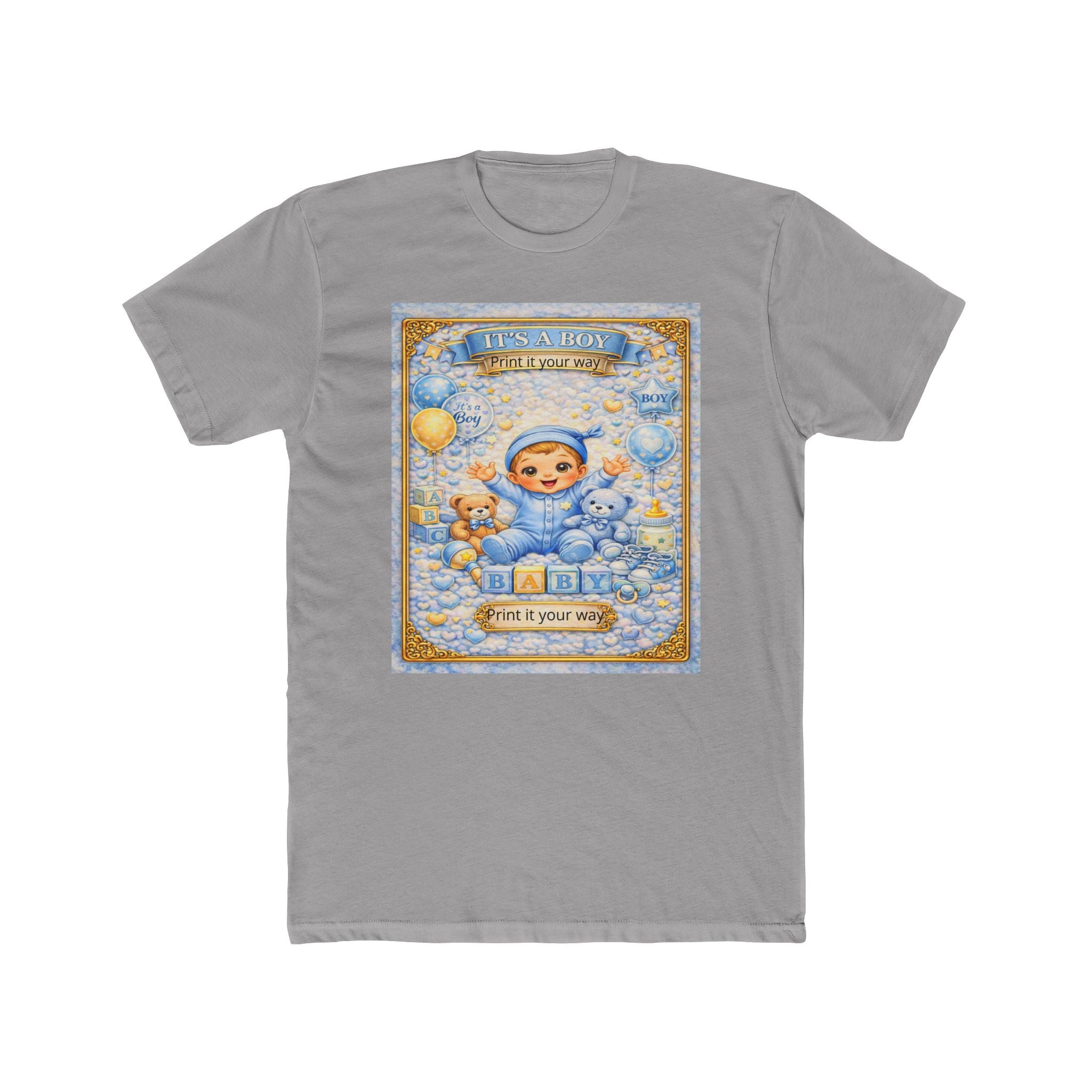 Its a Boy T‑Shirt – 'A New Adventure Begins' Cute Vintage Blue Baby Design