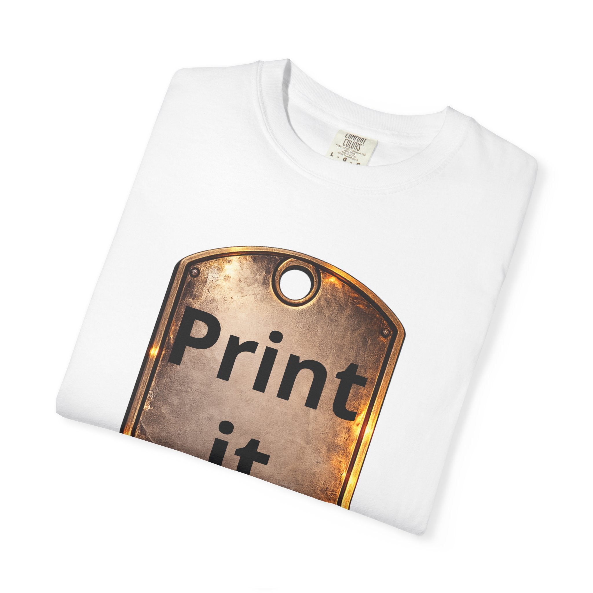 Rustic Metal Dog Tag T-Shirt — 'Print it your way' Graphic Tee