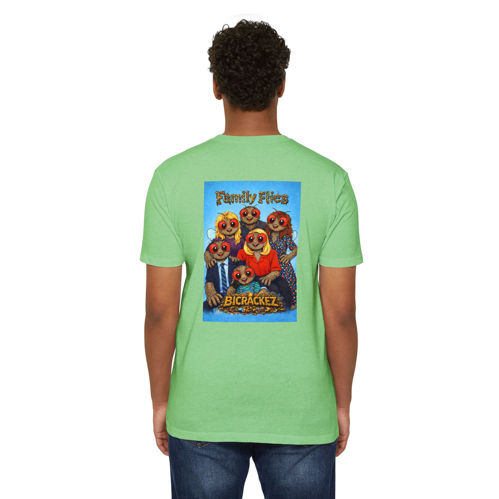 Family Flies Graphic T-Shirt — "Bicracketz" Retro Cartoon Tee