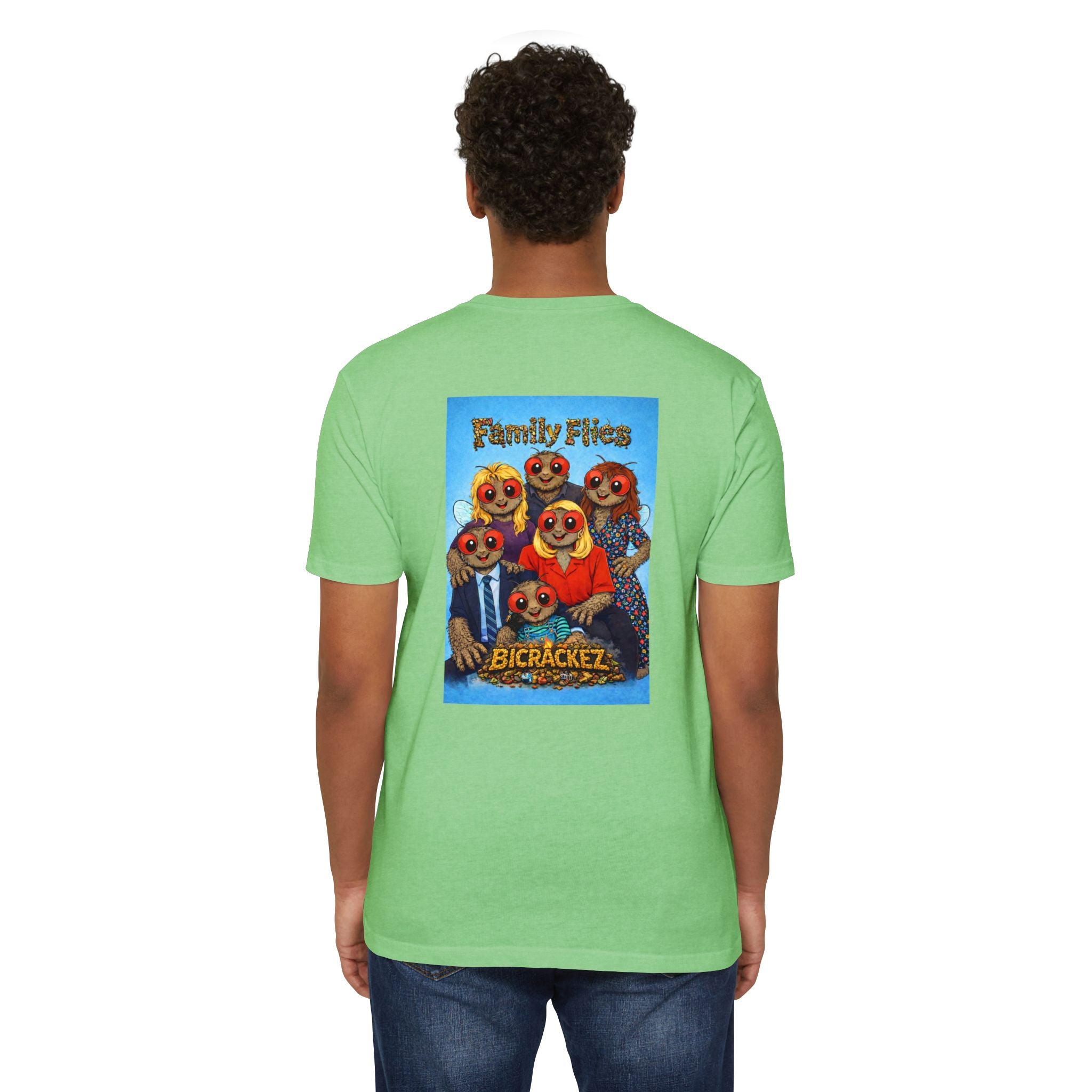 Family Flies Graphic T-Shirt — "Bicracketz" Retro Cartoon Tee