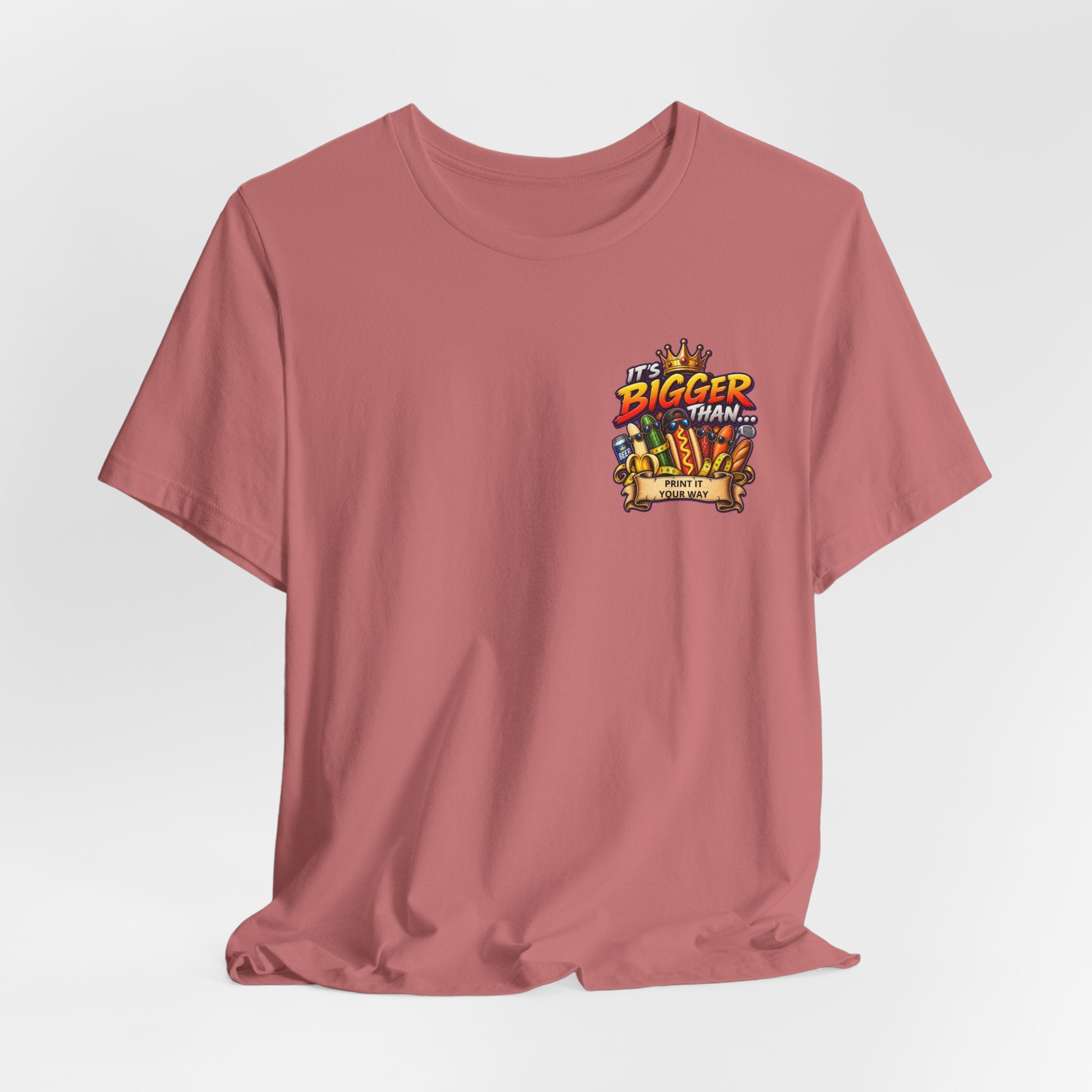 T-Shirt — "It's Bigger Than..." Retro Hot Dog & Snacks Graphic Tee