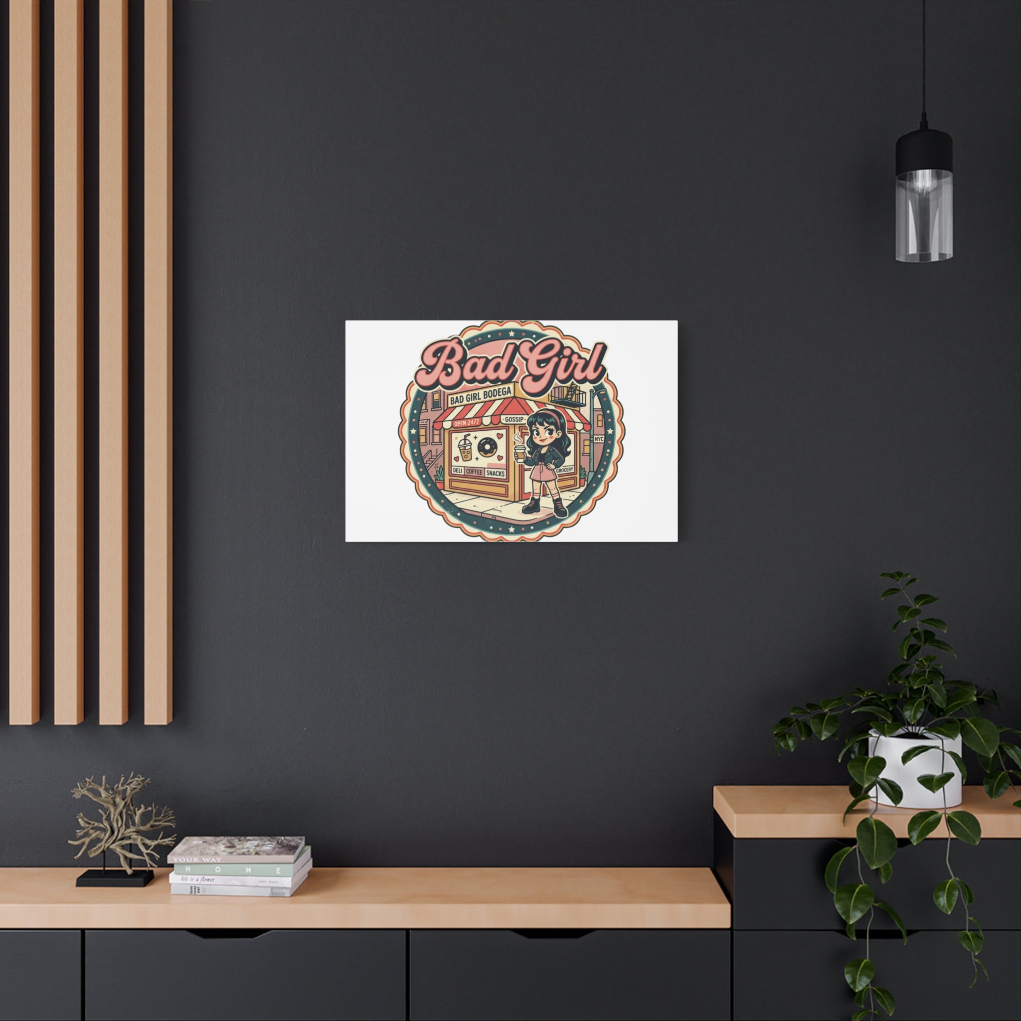 Bad Girl Bodega Canvas Print | Bodega, NYC, Y2K Corner Store Art