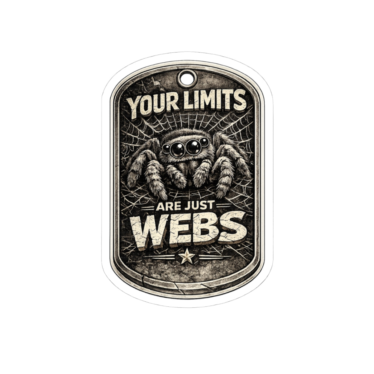 Kiss-Cut Sticker standard edition — 'Your Limits Are Just Webs' Spider Motivational Decal