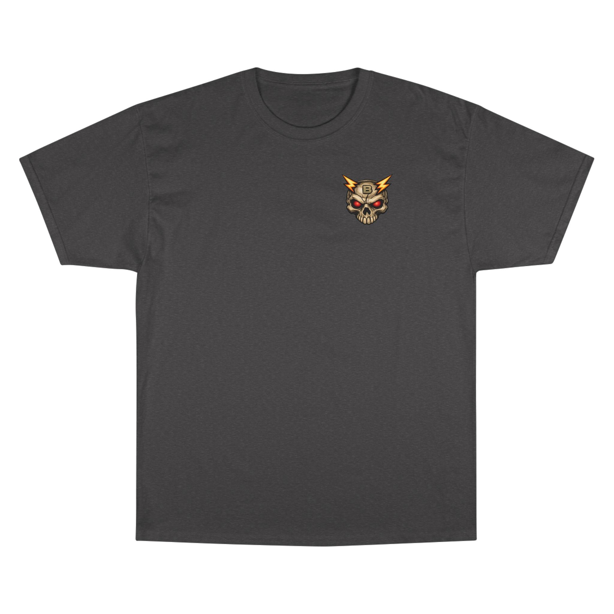 Champion T-Shirt — "I’ll Let You Know When It’s Clear" Gamer Skull Back Print