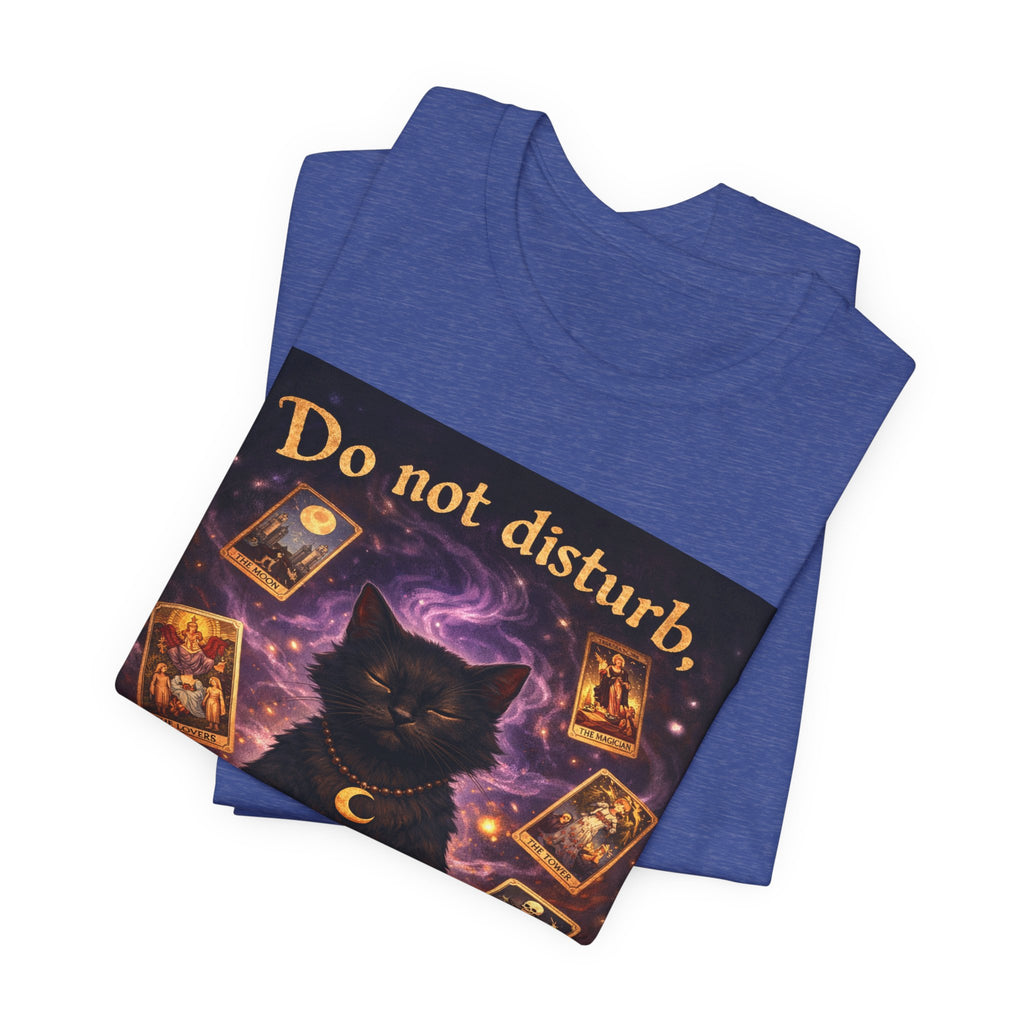 Do Not Disturb Cat Coffee Tee — Mystic Black Cat Tarot T-Shirt