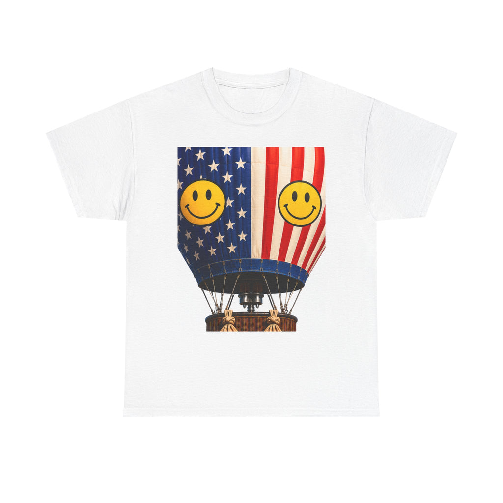 American Flag Hot Air Balloon Tee — "Happy Birthday America 250" Patriotic T-Shirt