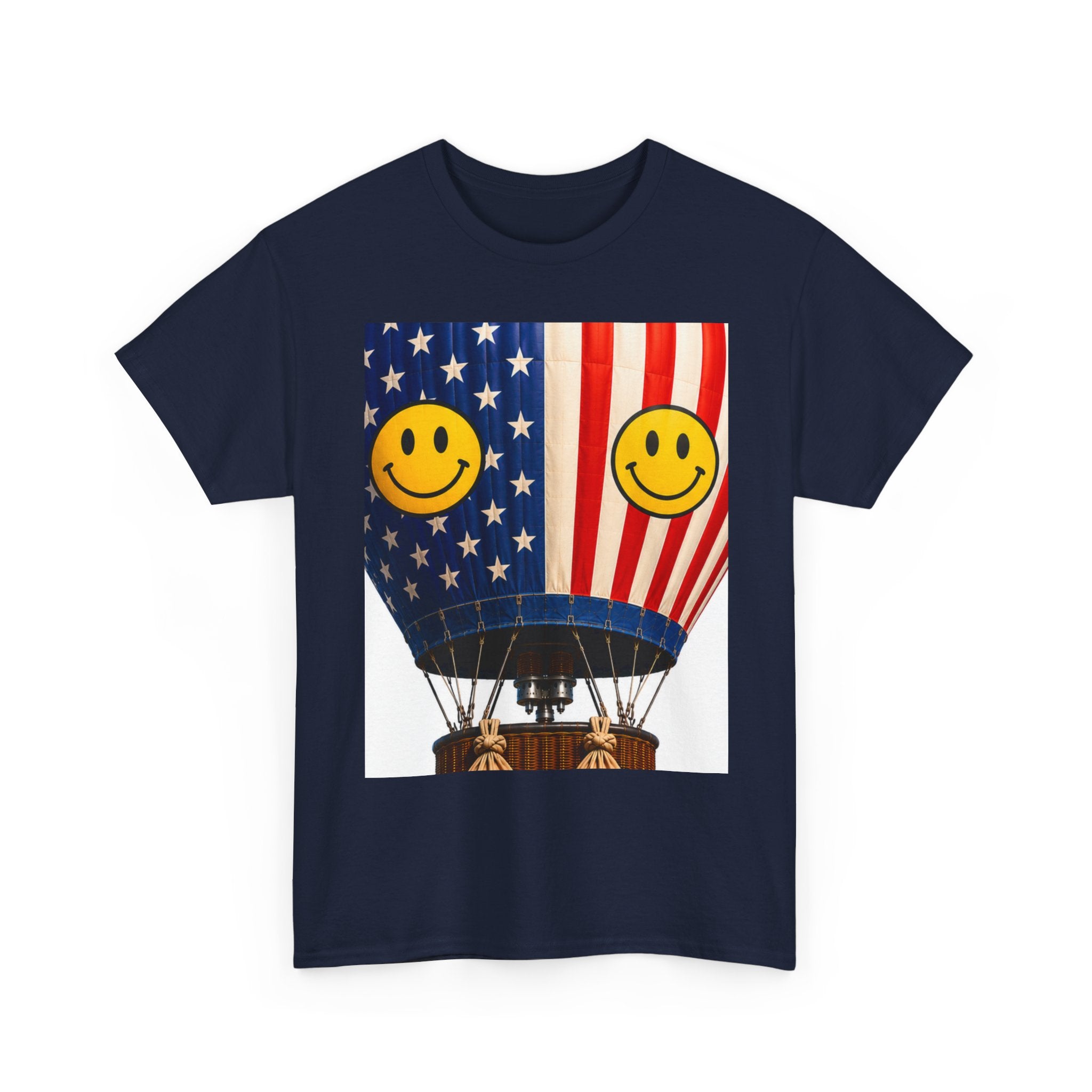 American Flag Hot Air Balloon Tee — "Happy Birthday America 250" Patriotic T-Shirt