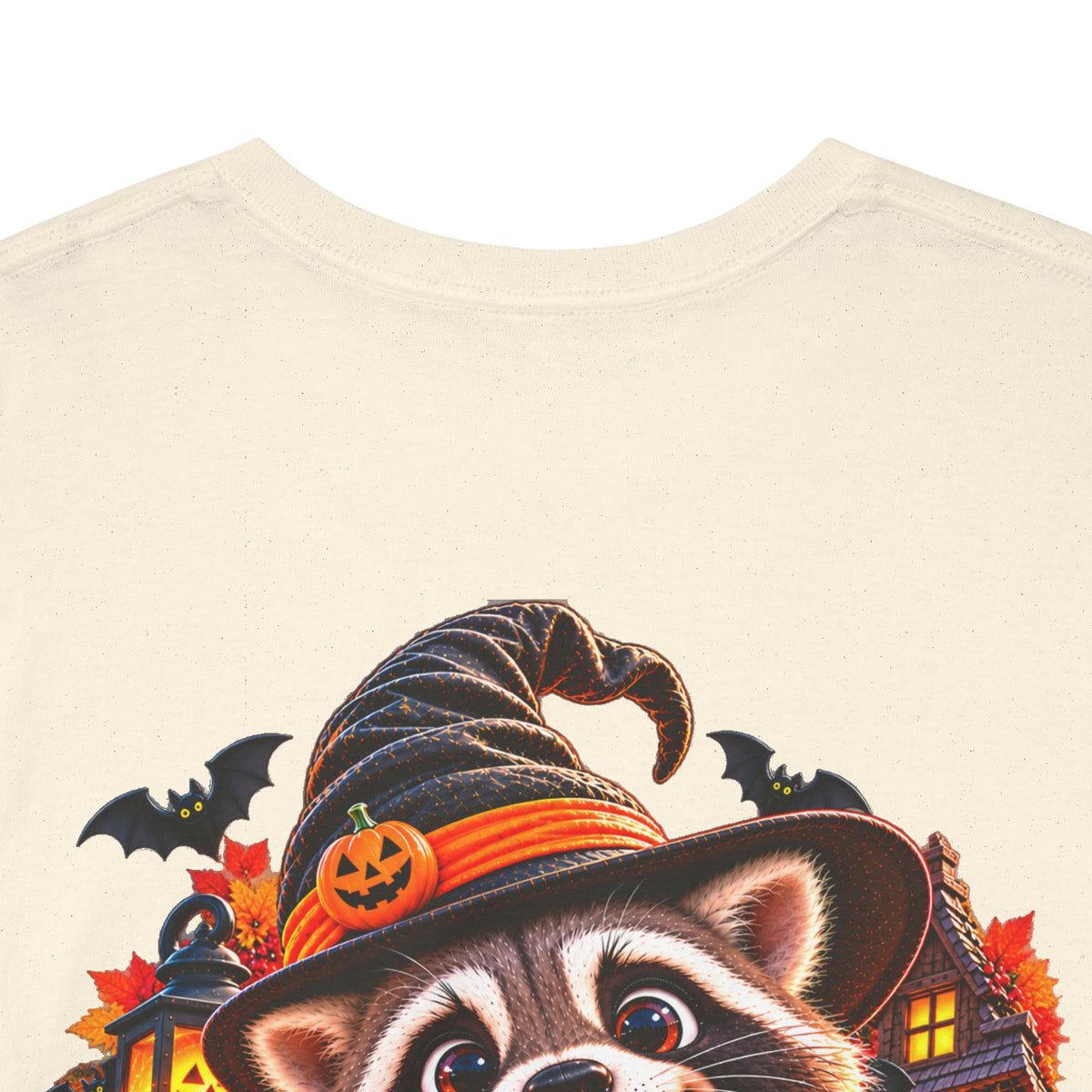 Halloween Raccoon Tee — Cute Jack-o'-Lantern "Happy Halloween" Shirt