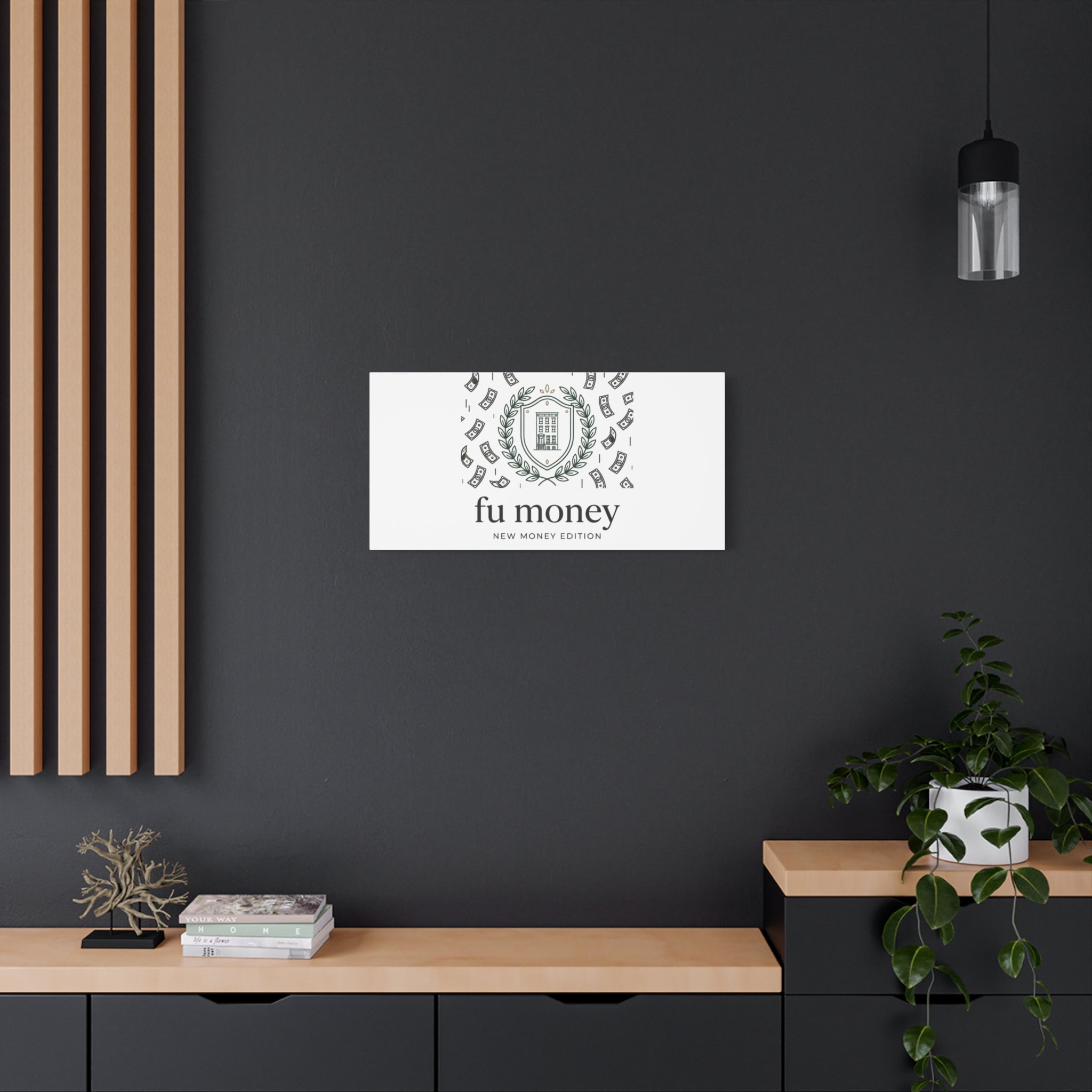 fu money Canvas |New Money Minimalist, Quiet Luxury, Serif Monochrome
