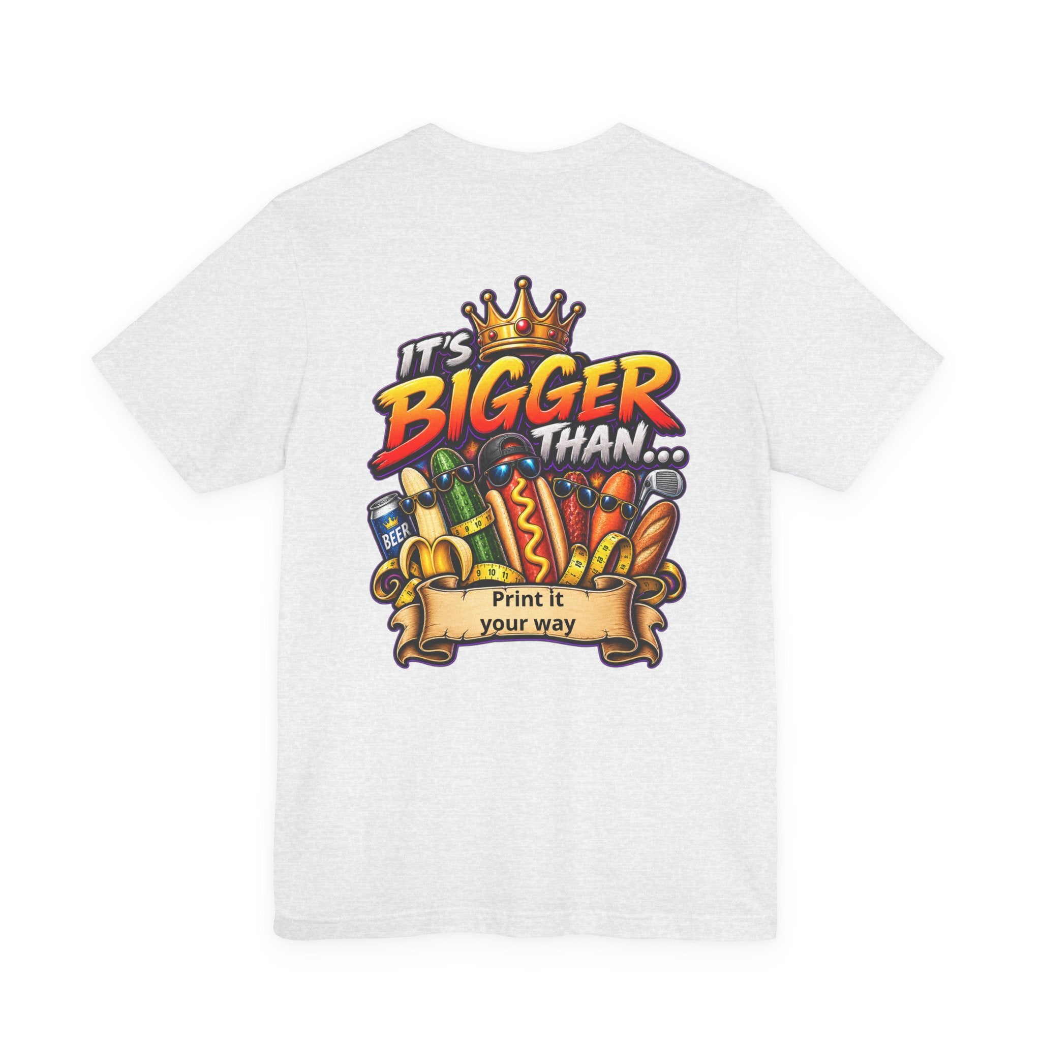 T-Shirt — "It's Bigger Than..." Retro Hot Dog & Snacks Graphic Tee