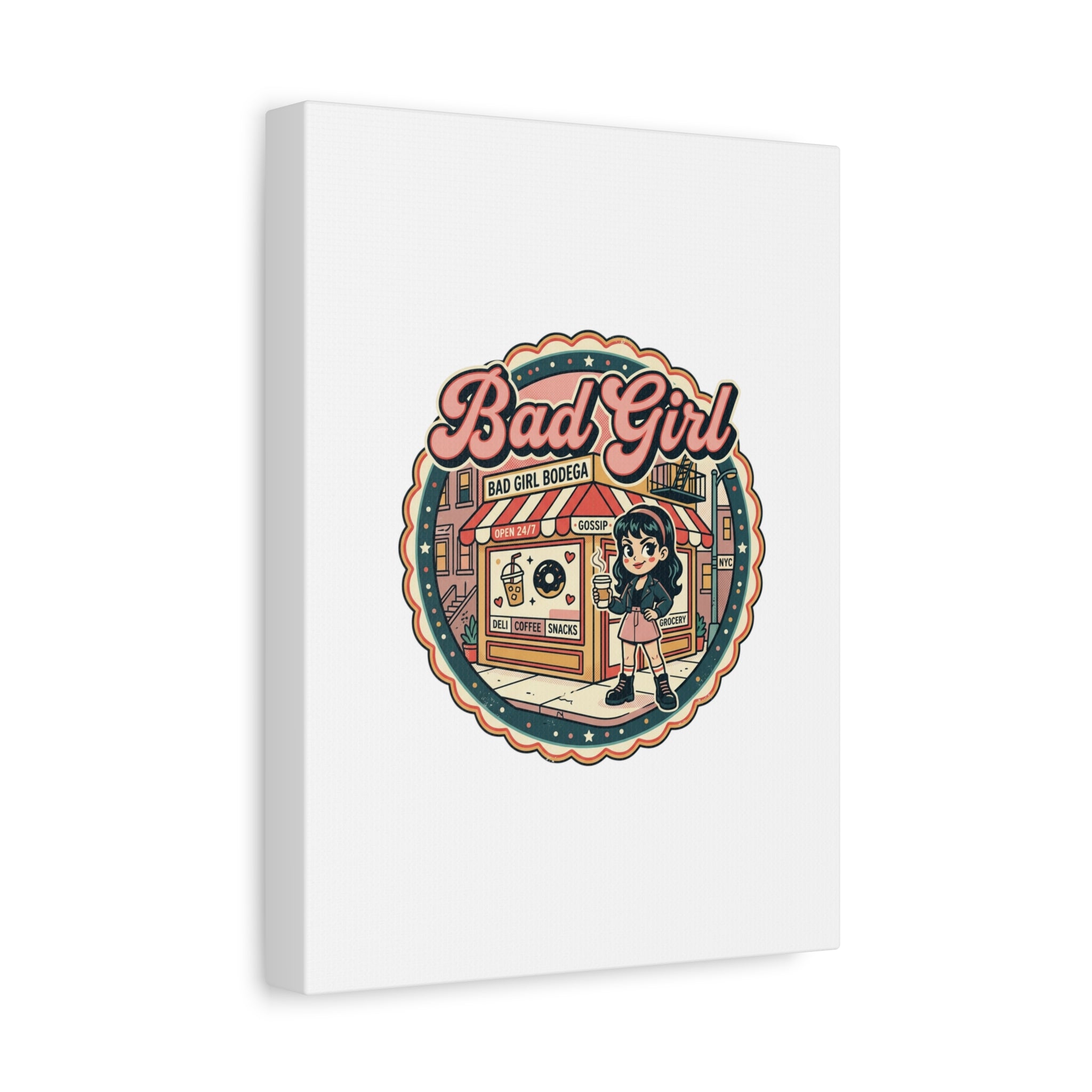 Bad Girl Bodega Canvas Print | Bodega, NYC, Y2K Corner Store Art