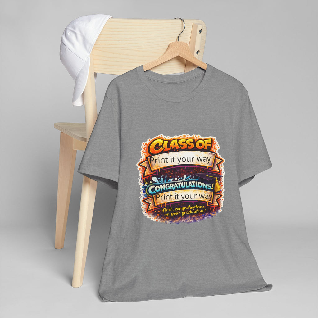 Class of [Year] Graduation T-Shirt — "Congratulations!" Colorful Celebration Tee