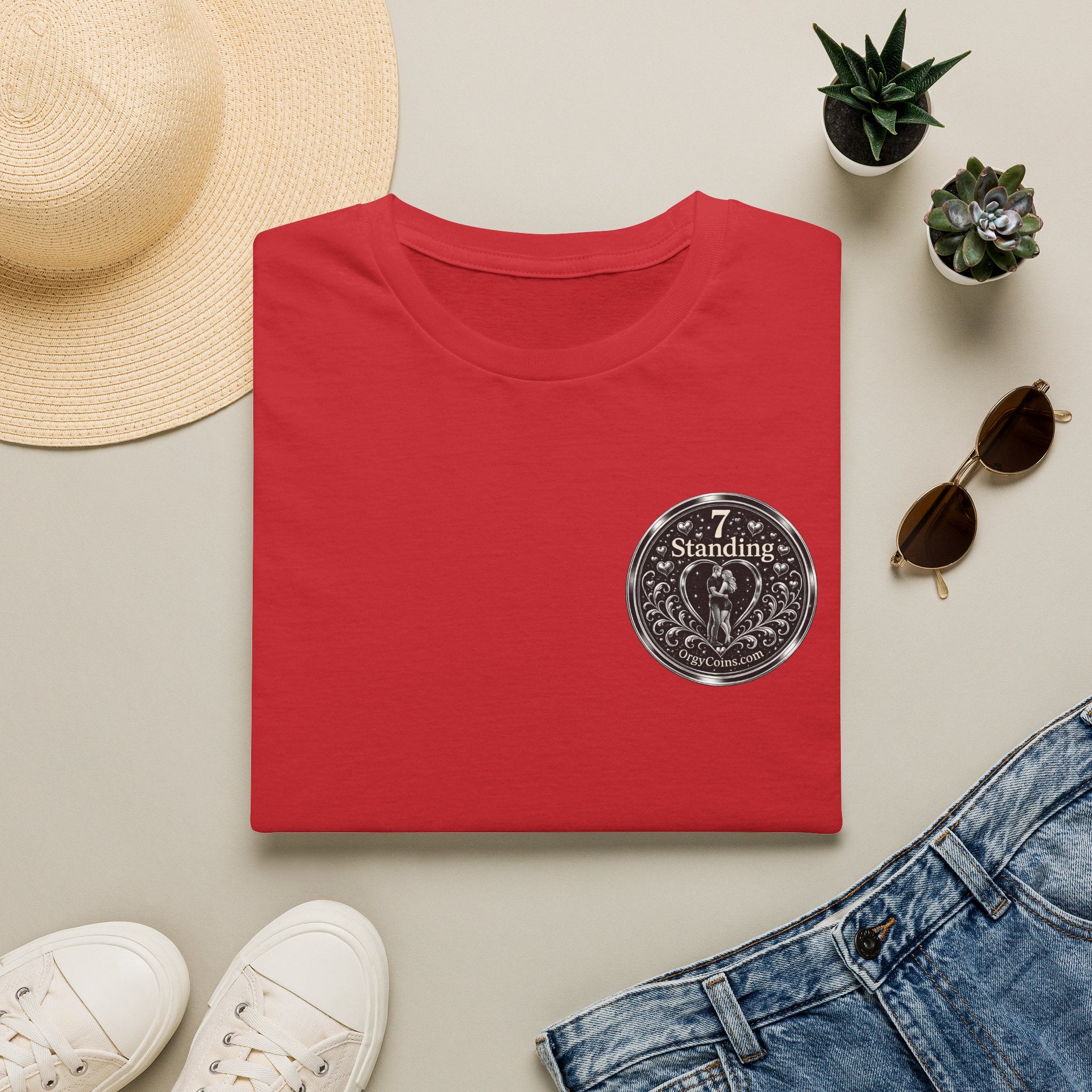 Standing Seven Orgy Coin Graphic T-Shirt