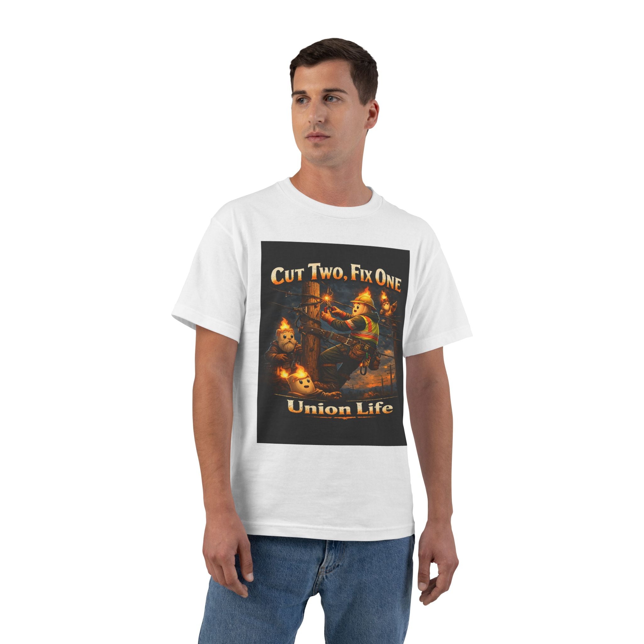 Union Life T-Shirt – "Cut Two, Fix One" Halloween Pumpkin Mechanics Tee