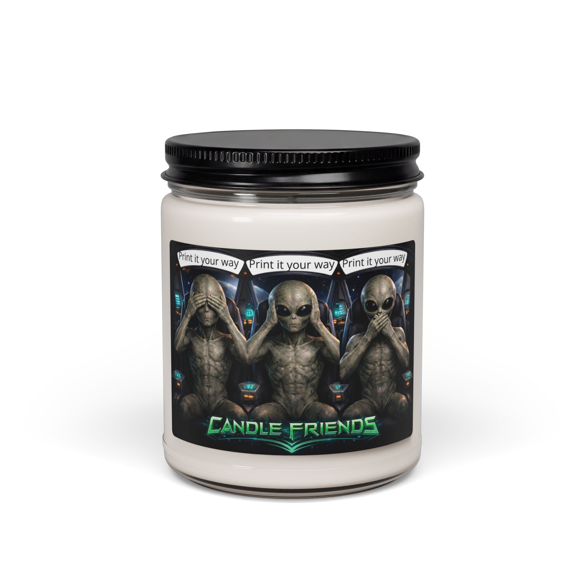 Alien ‘Candle Friends’ Scented Soy Candle – 9oz Novelty Jar Candle