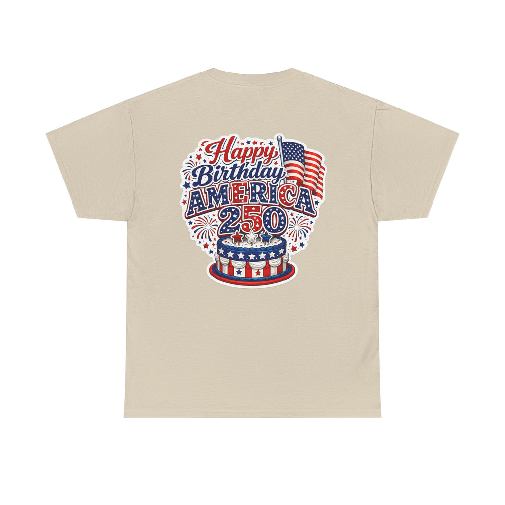 American Flag Hot Air Balloon Tee — "Happy Birthday America 250" Patriotic T-Shirt