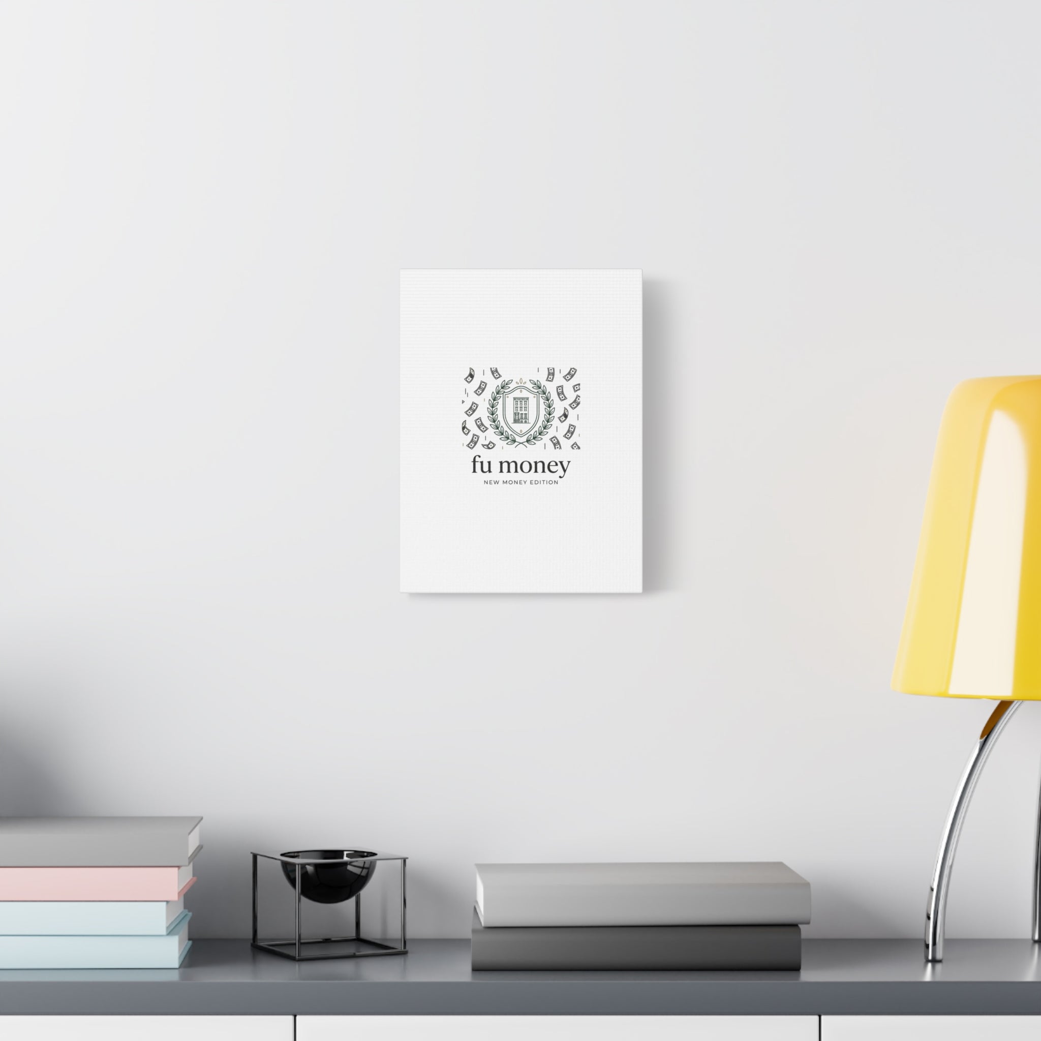 fu money Canvas |New Money Minimalist, Quiet Luxury, Serif Monochrome