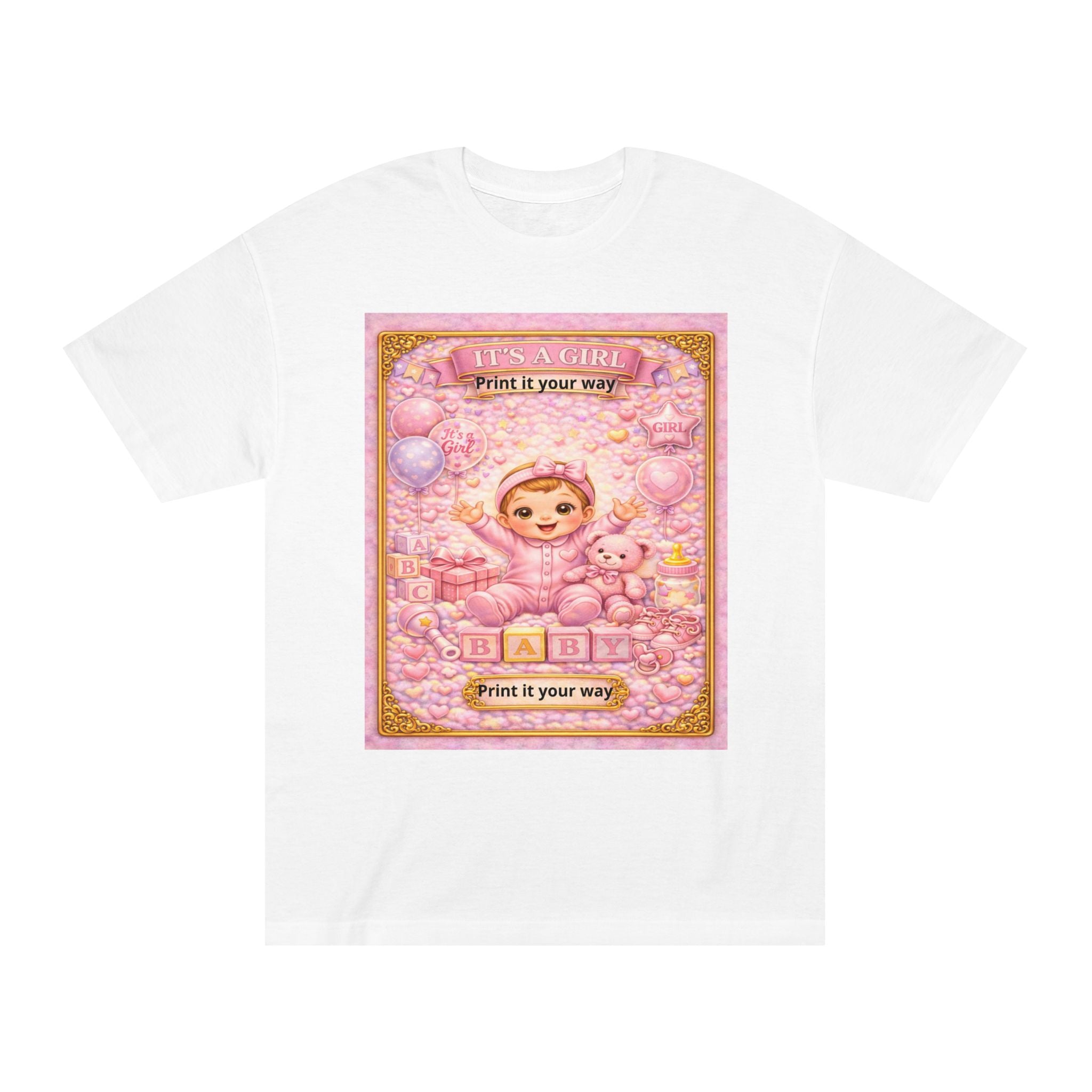 Kawaii Baby Bear Graphic Tee — Pink Cute Retro Nursery Print