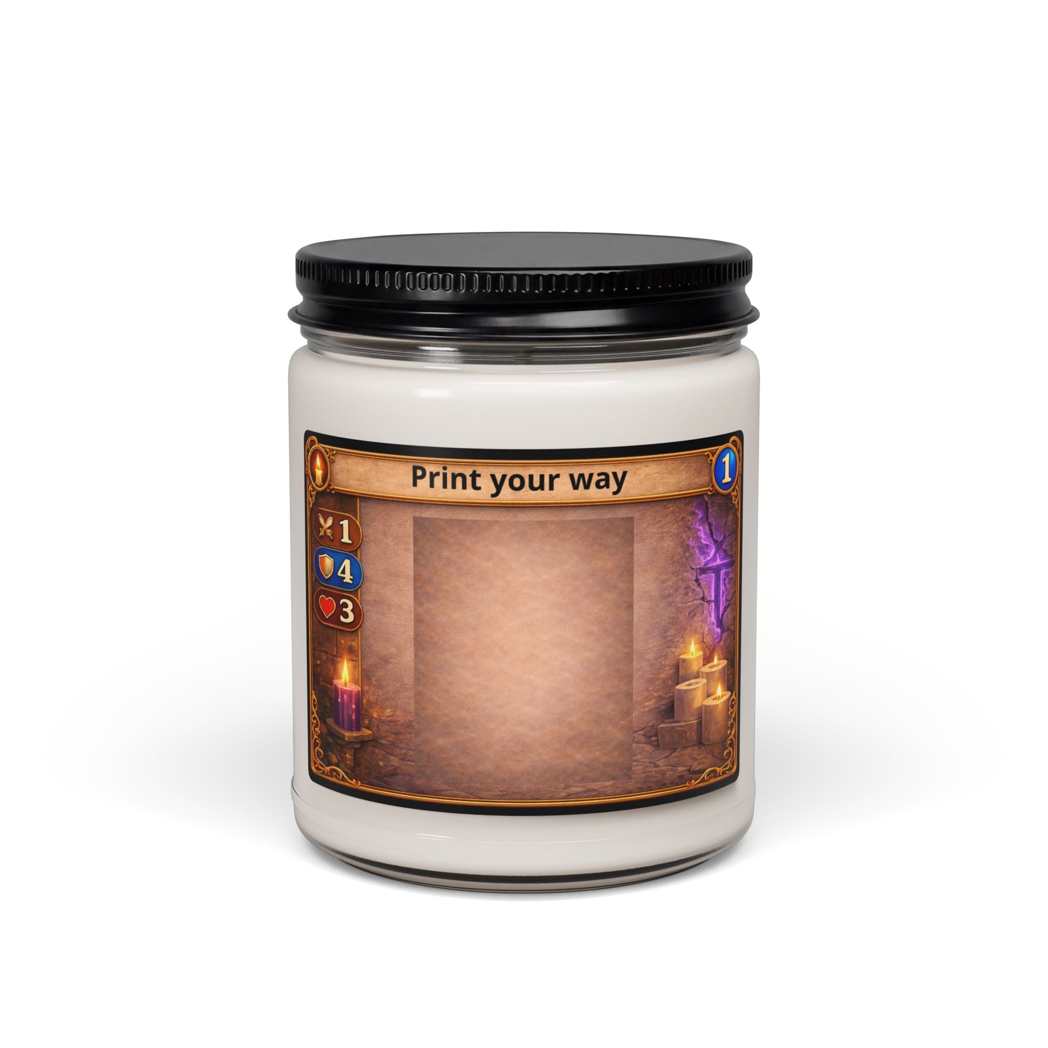 Soy Candle — Customizable Fantasy Card Frame Scented Candle (9oz)