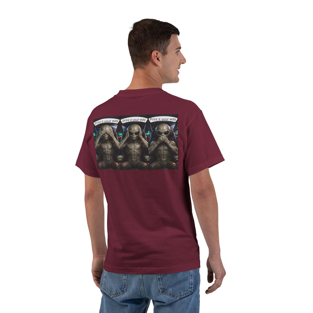 Alien Meditation Graphic T-Shirt — 'See No Evil' Trio Sci‑Fi Tee