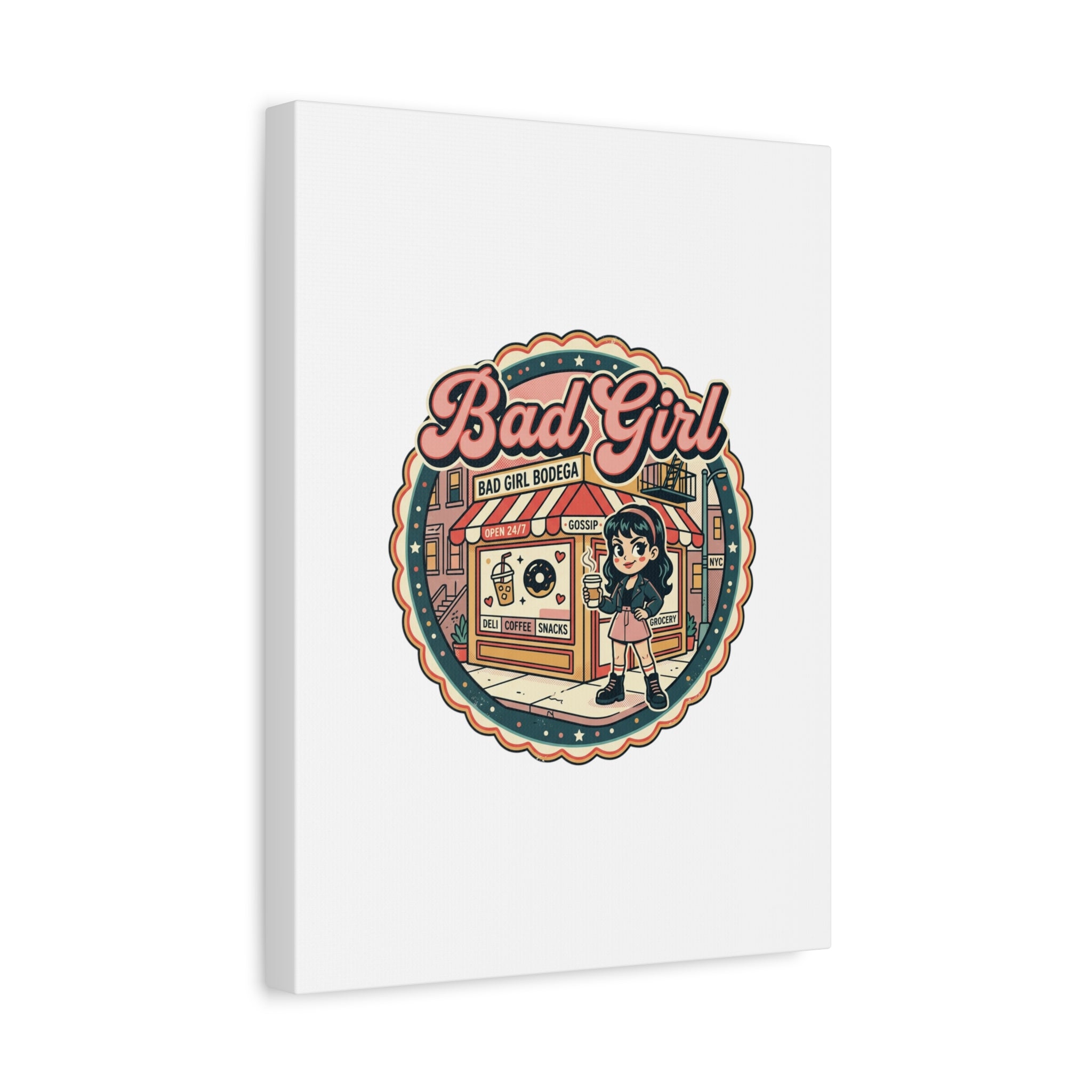 Bad Girl Bodega Canvas Print | Bodega, NYC, Y2K Corner Store Art