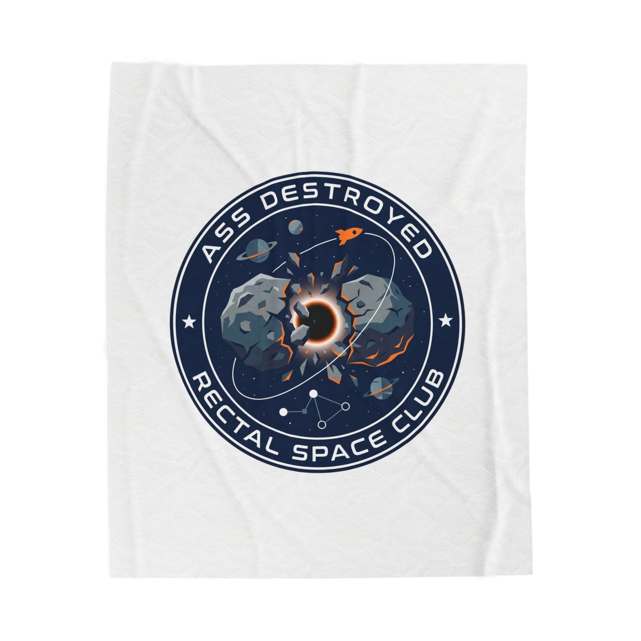Rectal Space Club Mission Patch Blanket | space, astronaut, mission patch