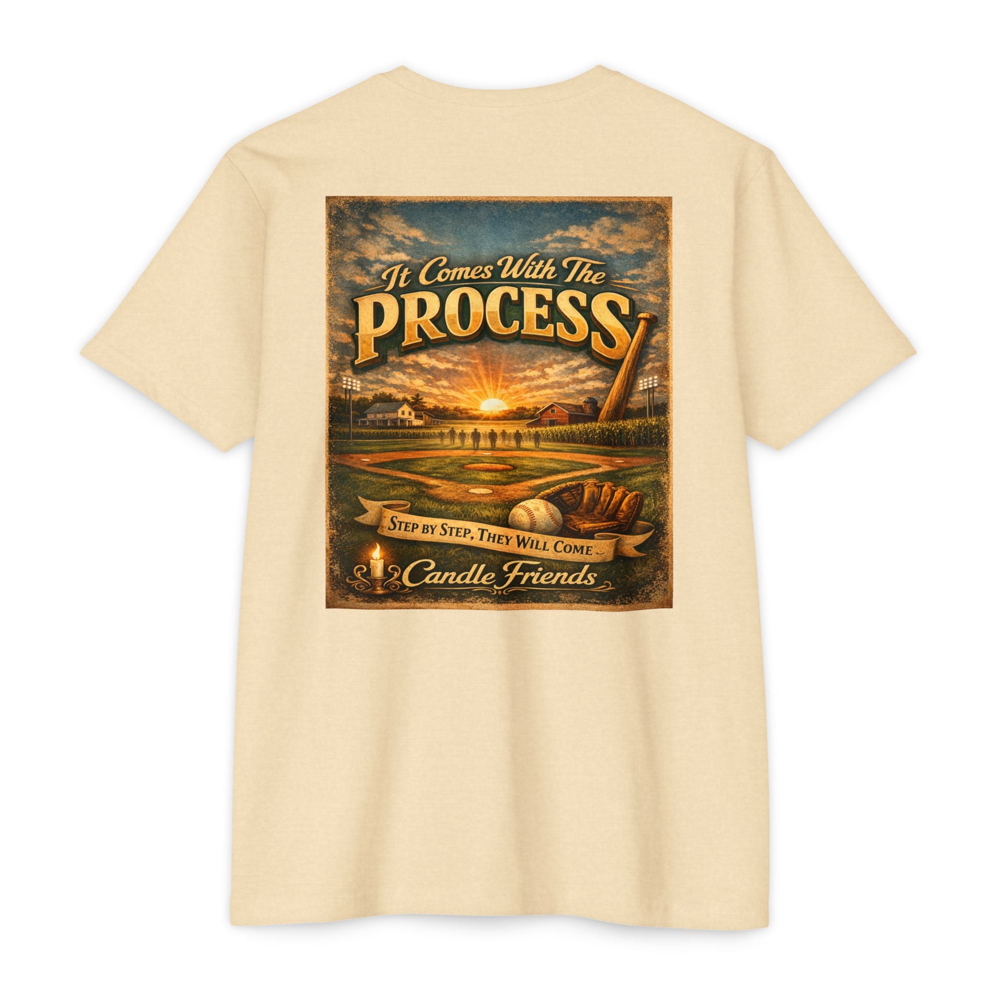 It Comes With The Process T-Shirt — Vintage Sunset 'Step By Step' Graphic Tee