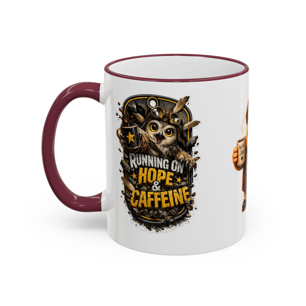 Running on Hope and Caffeine — 'My First Cup of Joe' Vintage Coffee Character (11oz/15oz)