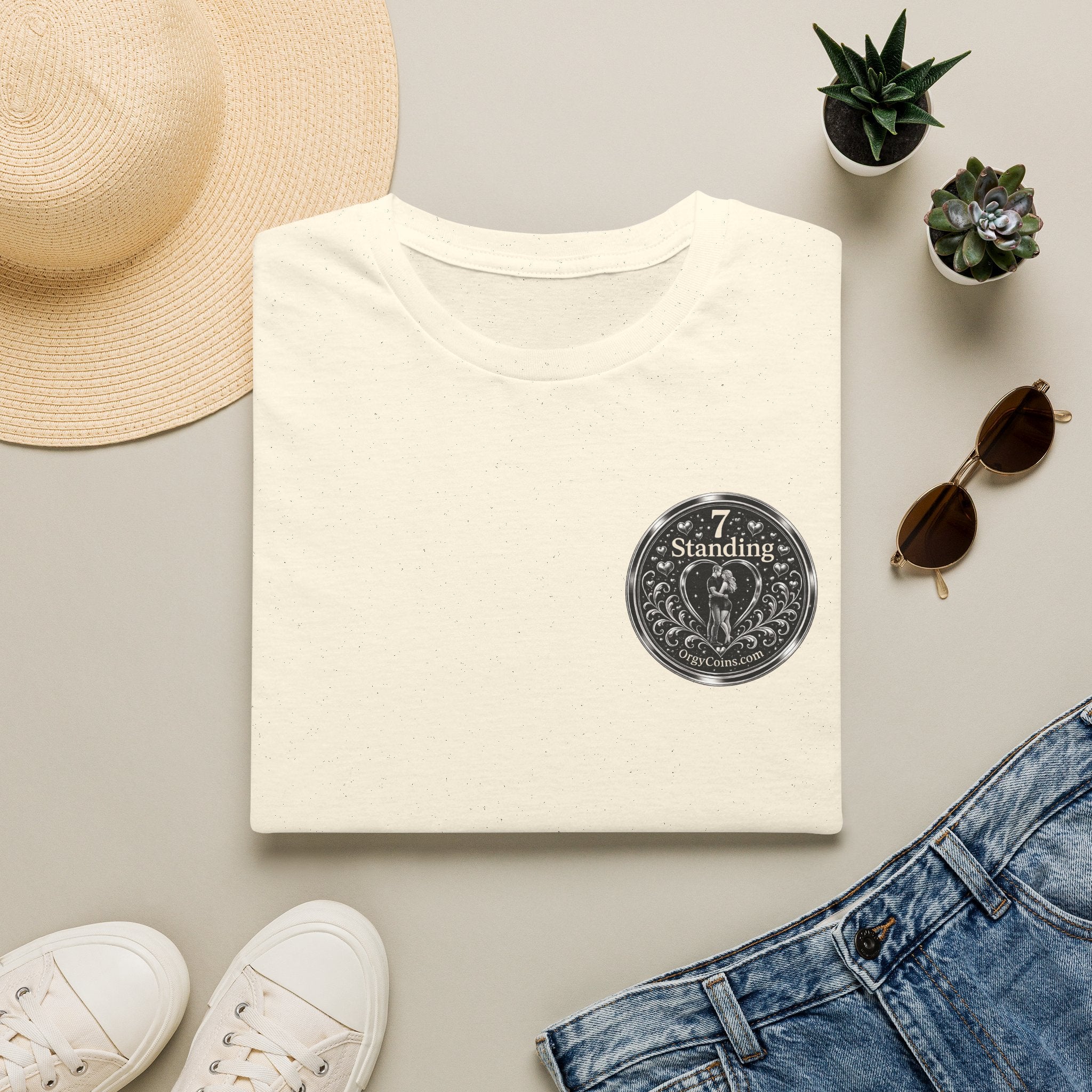 Standing Seven Orgy Coin Graphic T-Shirt