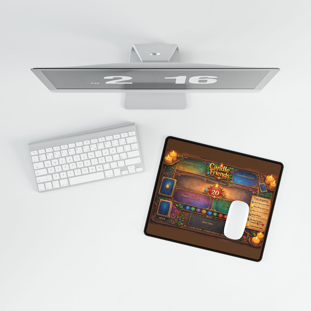 Candle Friends Board Game Desk Mat — Fantasy Playmat with Guardian Zone & Card Areas