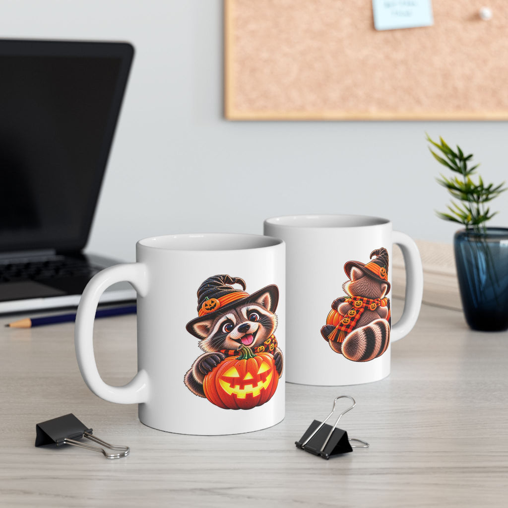 🎃 Halloween Raccoon Coffee Ceramic Mug (11oz, 15oz)