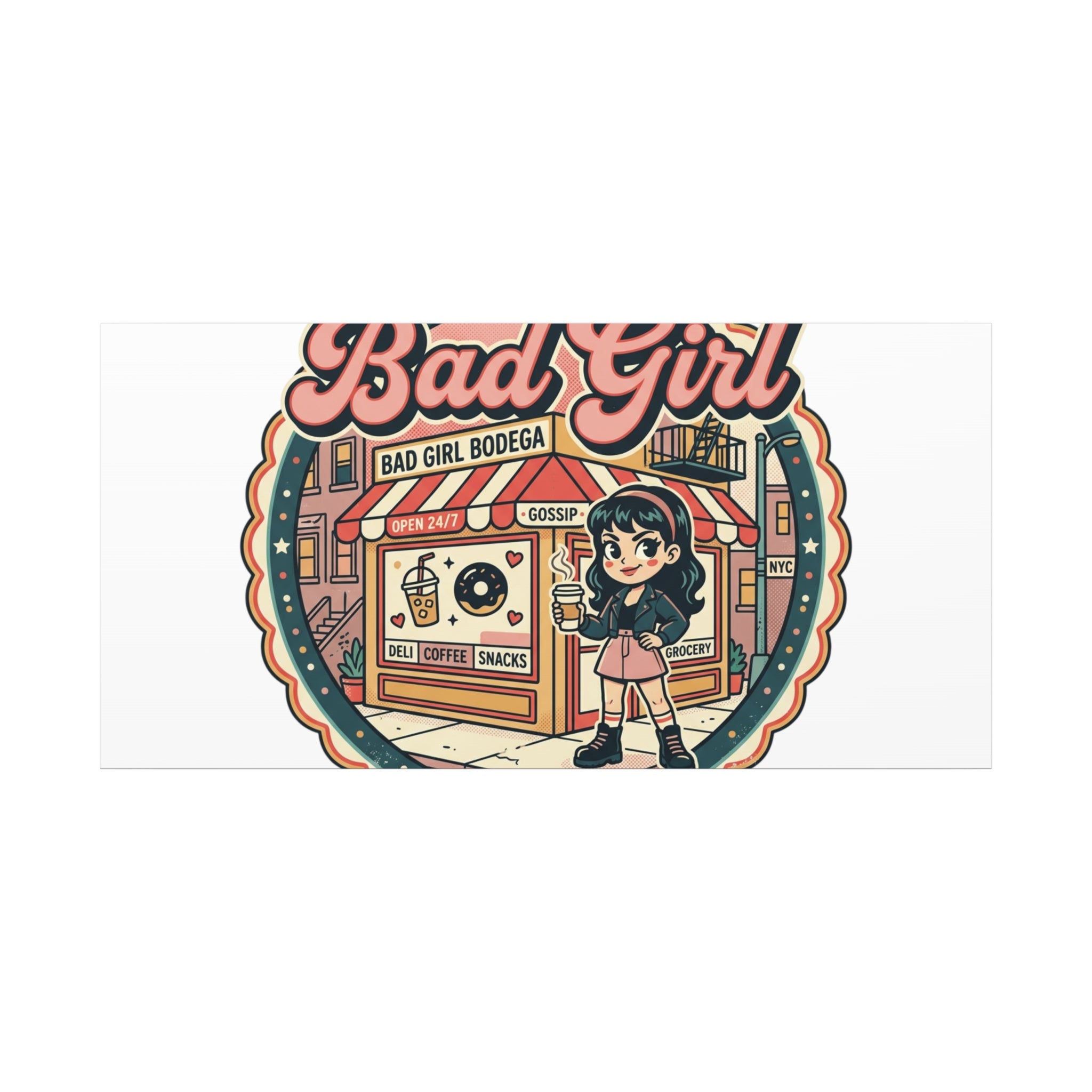 Bad Girl Bodega Canvas Print | Bodega, NYC, Y2K Corner Store Art