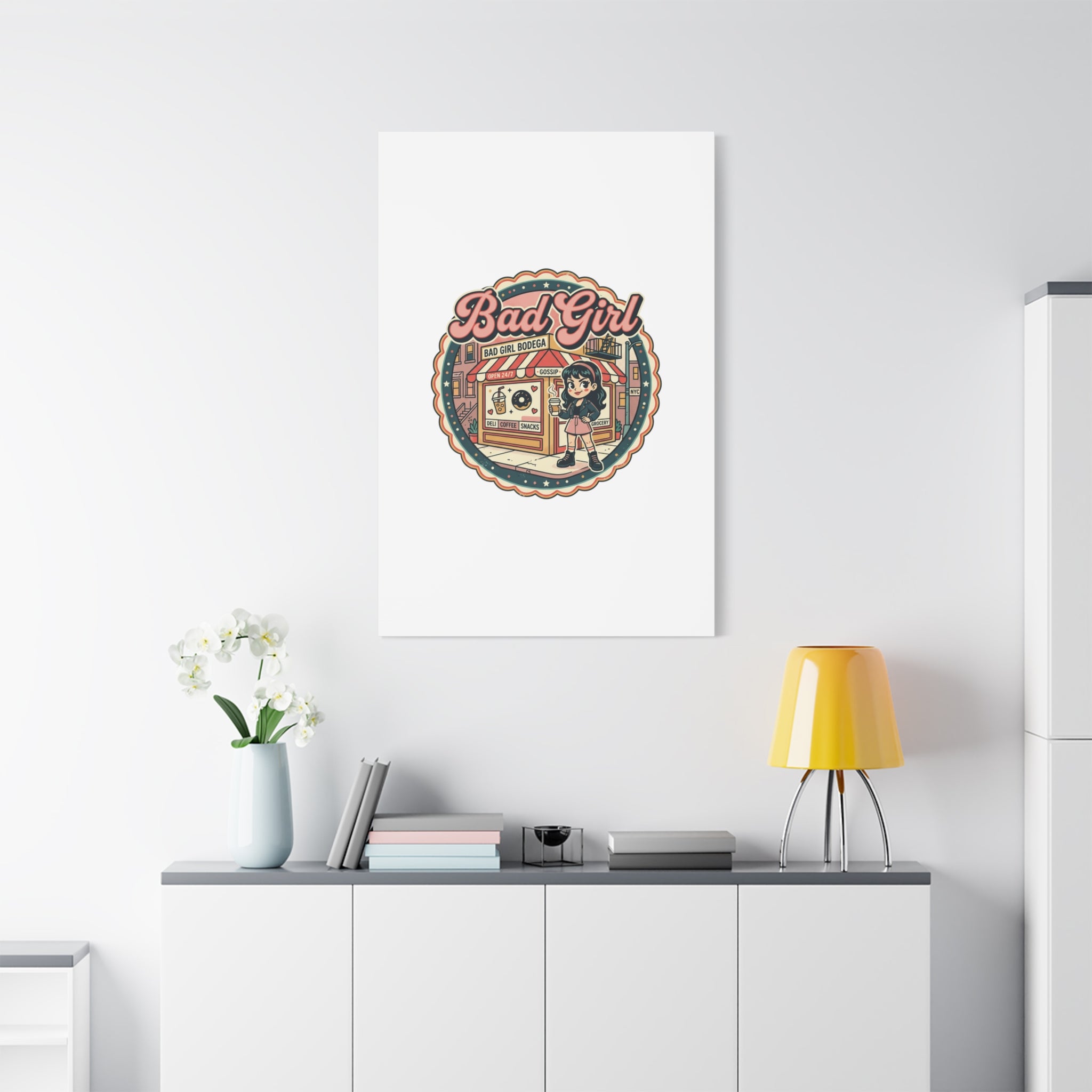 Bad Girl Bodega Canvas Print | Bodega, NYC, Y2K Corner Store Art