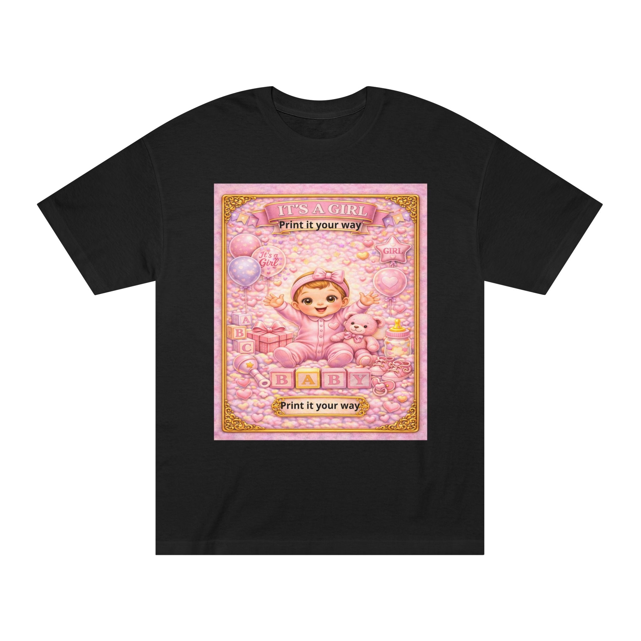 Kawaii Baby Bear Graphic Tee — Pink Cute Retro Nursery Print